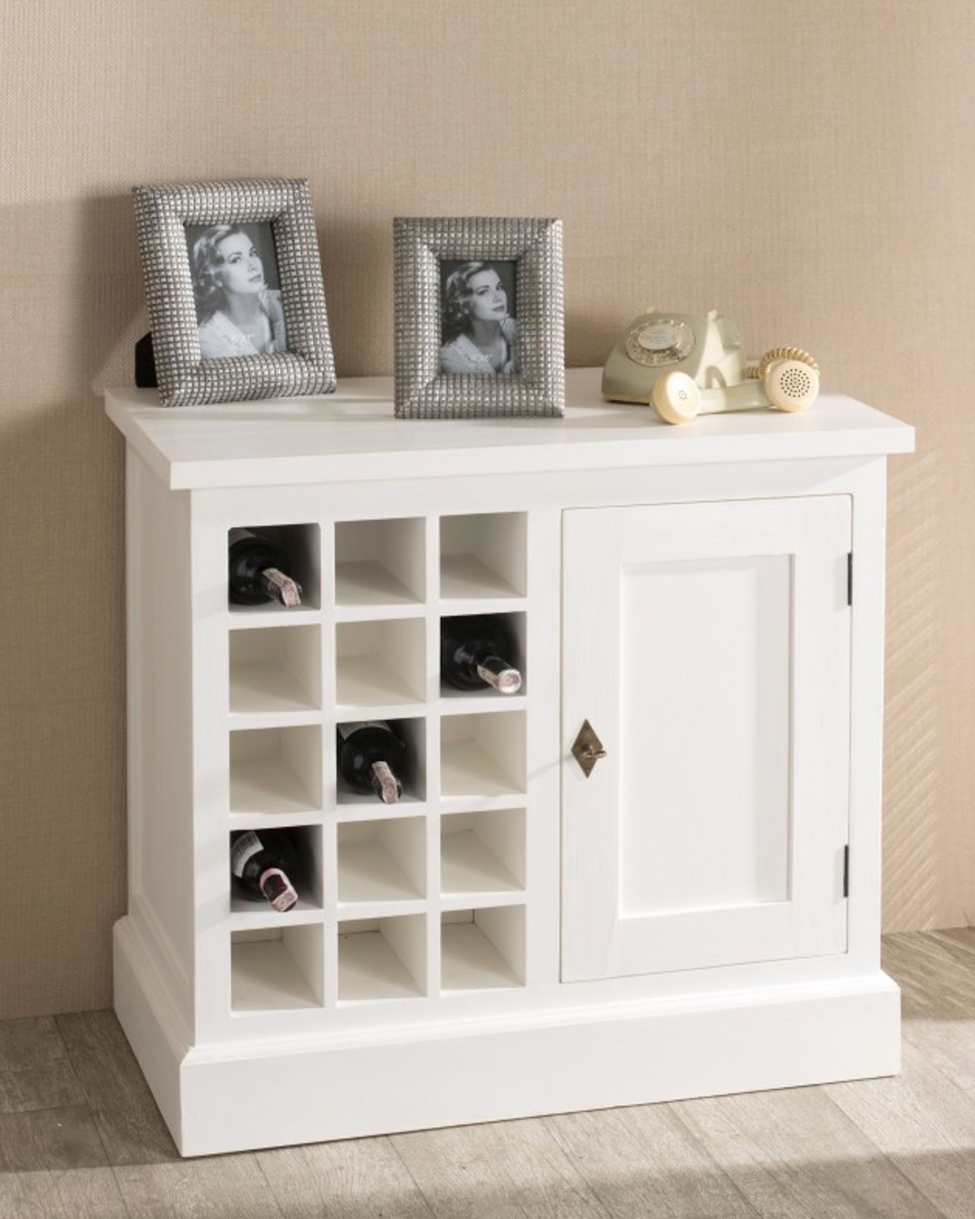 Skrinka na víno Brighton 85 cm white (hover)