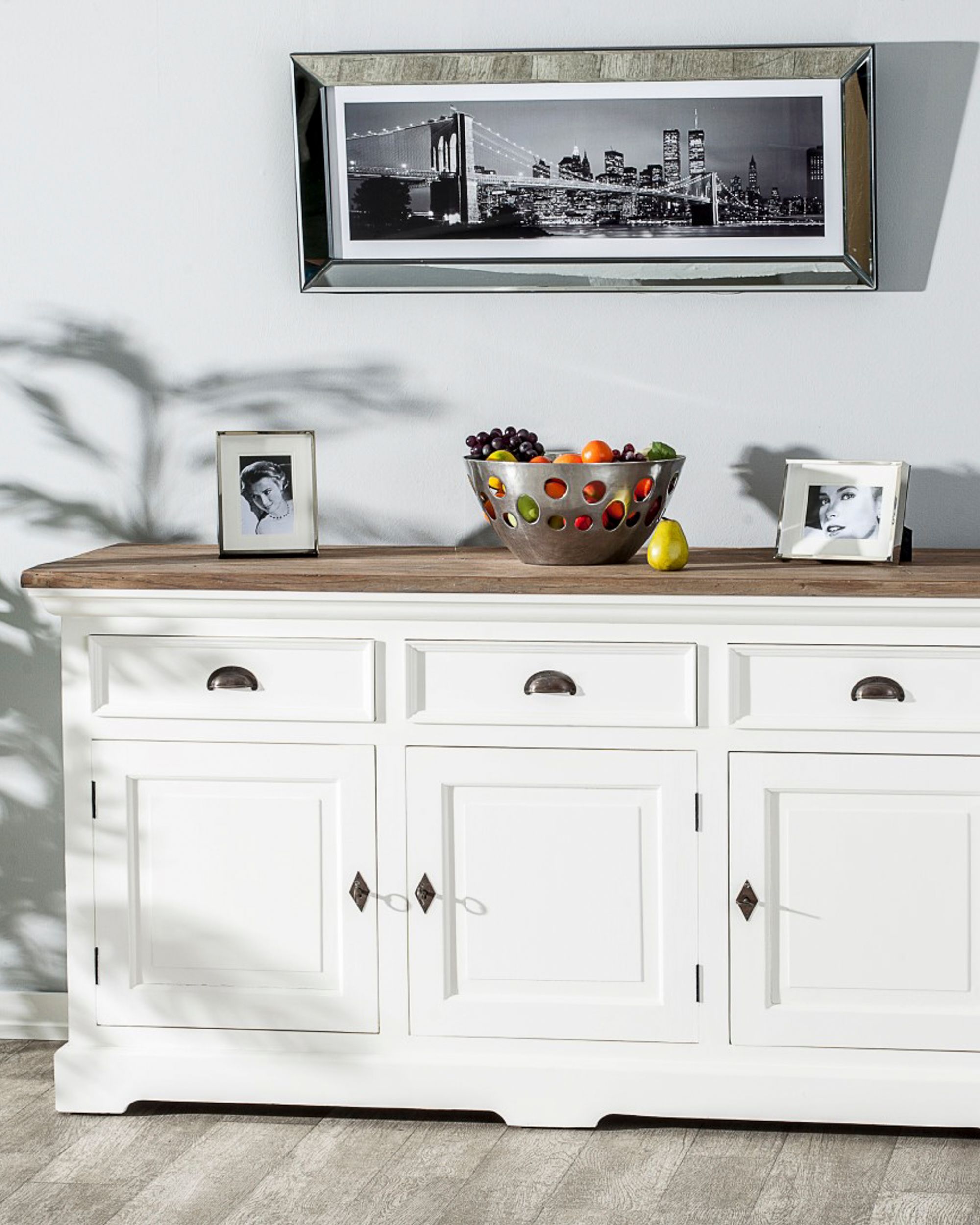 Komoda Brighton 180 x 55 x 95 cm white&natural grey (hover)