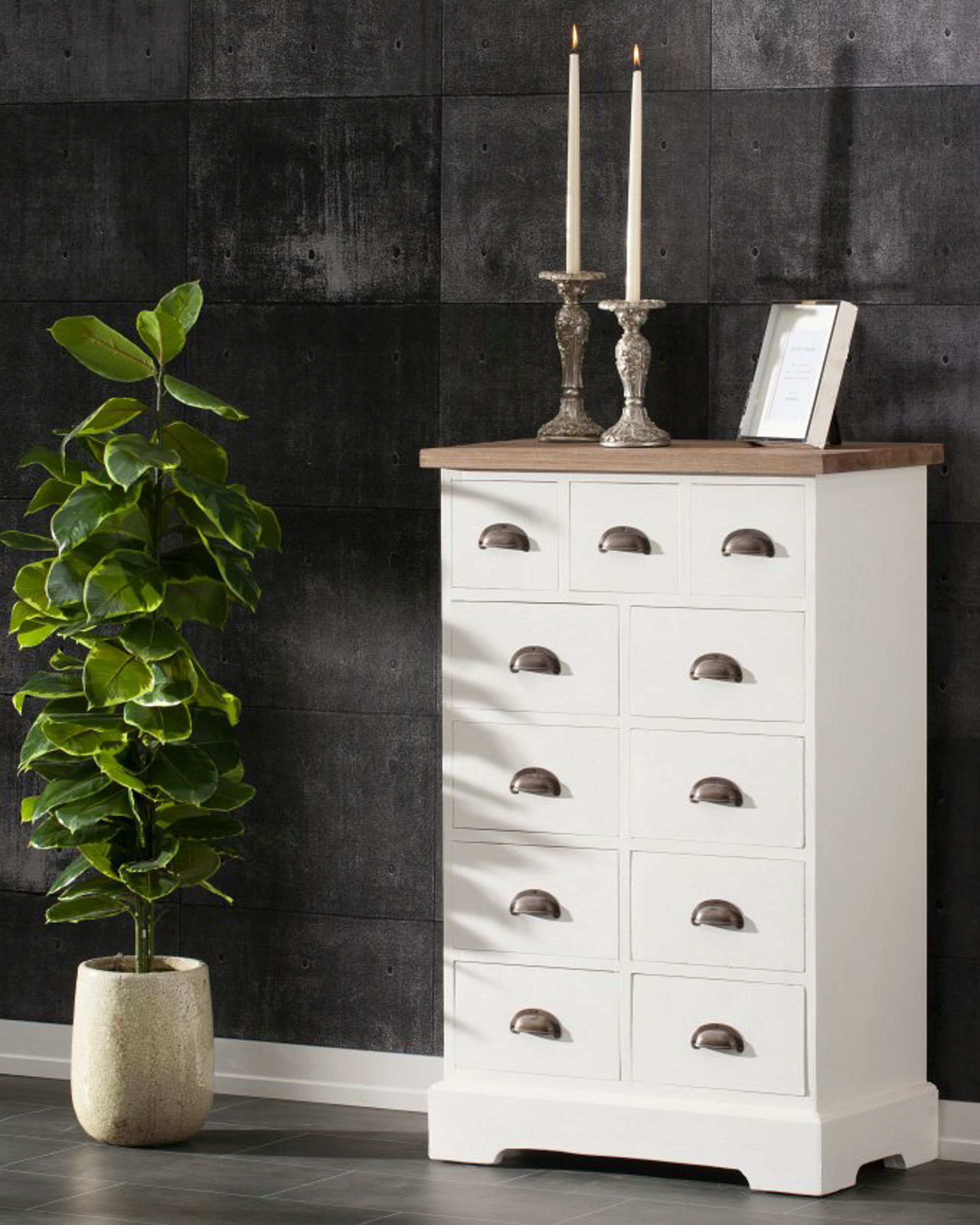 Komoda Brighton 11 zásuviek white&natural (hover)