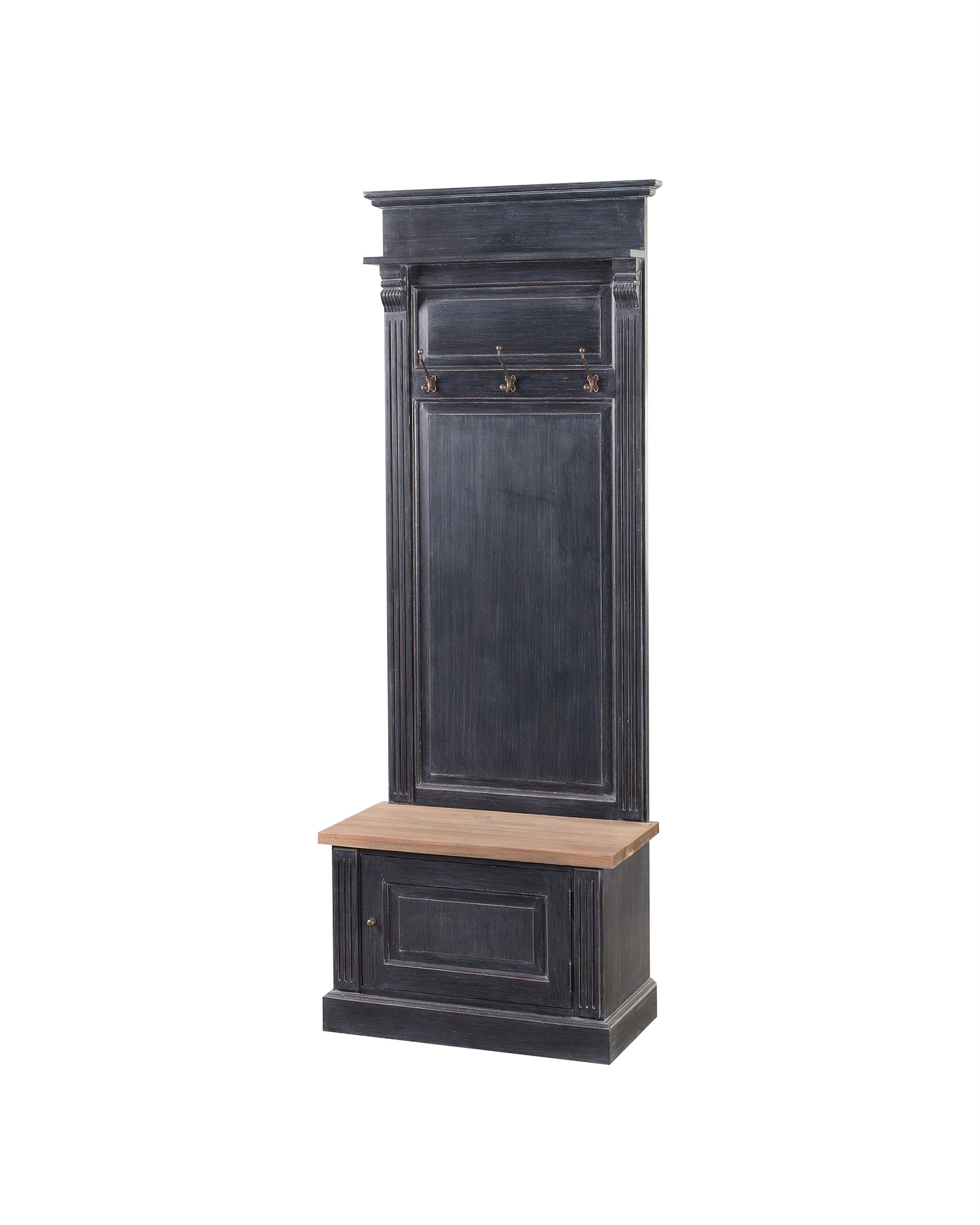 Šatník Bradford do predsiene 79 x 45 x 210 cm old black & natural