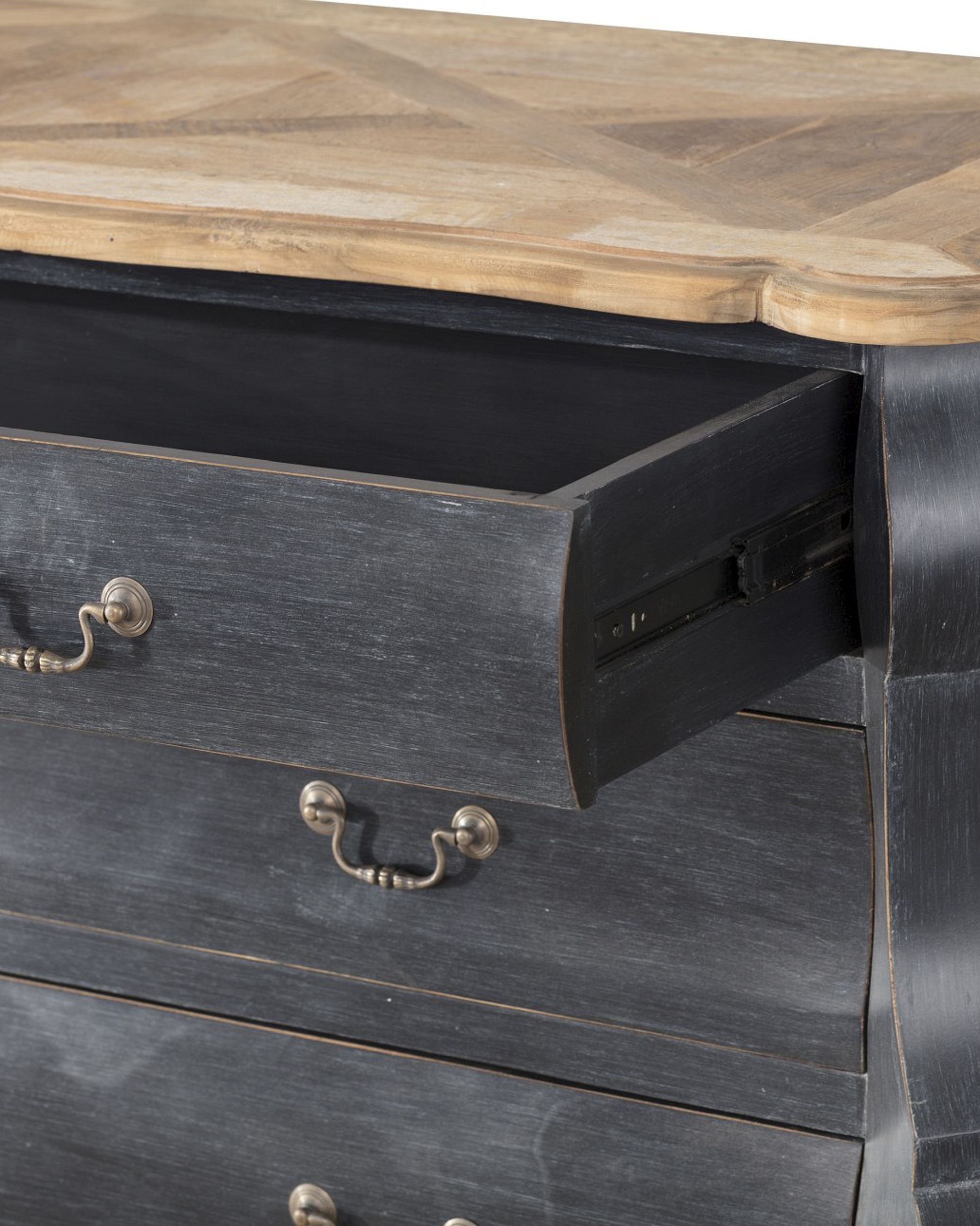 Komoda Lavrence 160 x 50 x 85 old black & natural (hover)