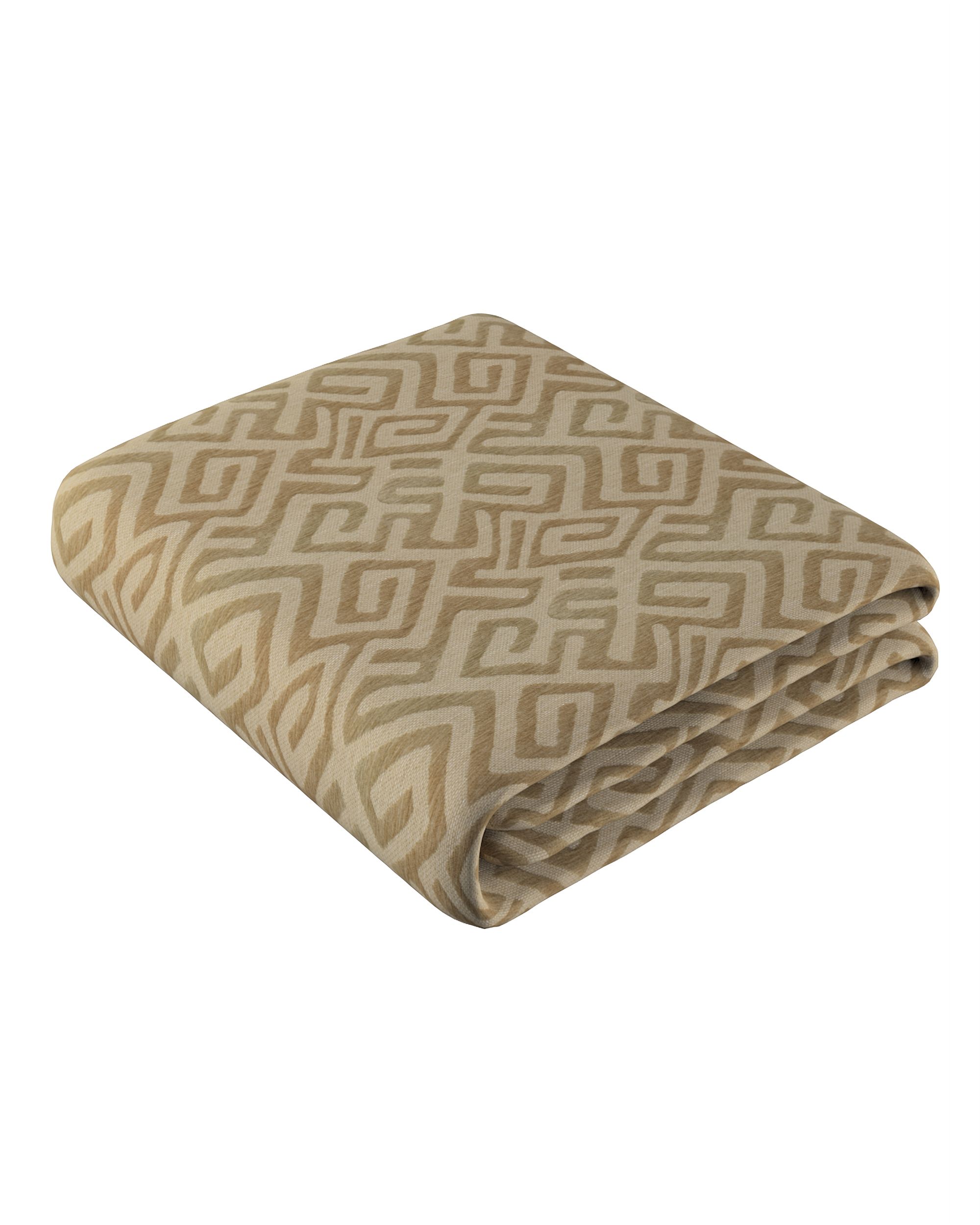 Prehoz na posteľ 220x260 cm farba produktu béžová látka zapletaná, vzorované