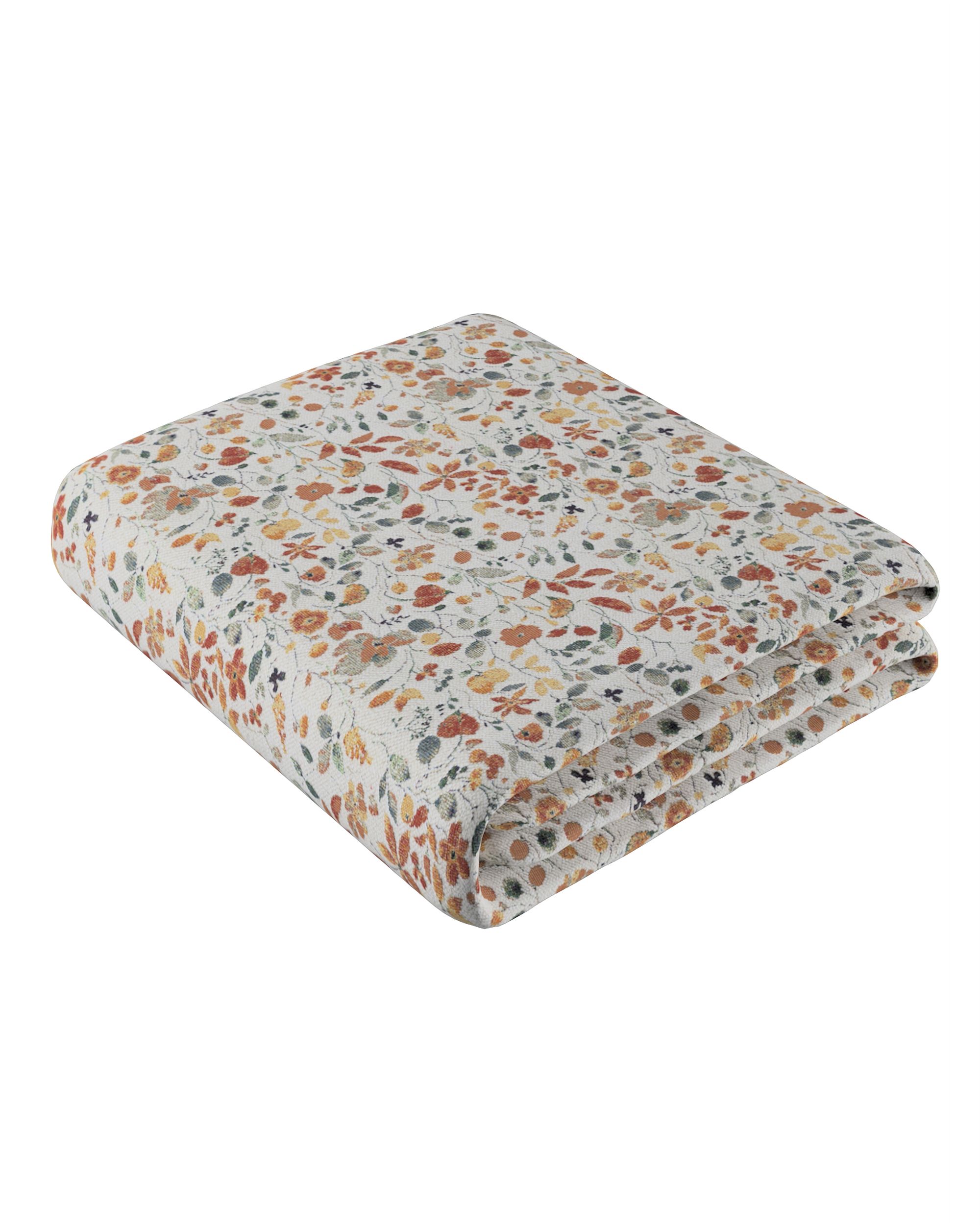 Prehoz na posteľ 220x260 cm farba produktu oranžová látka zapletaná, vzorované