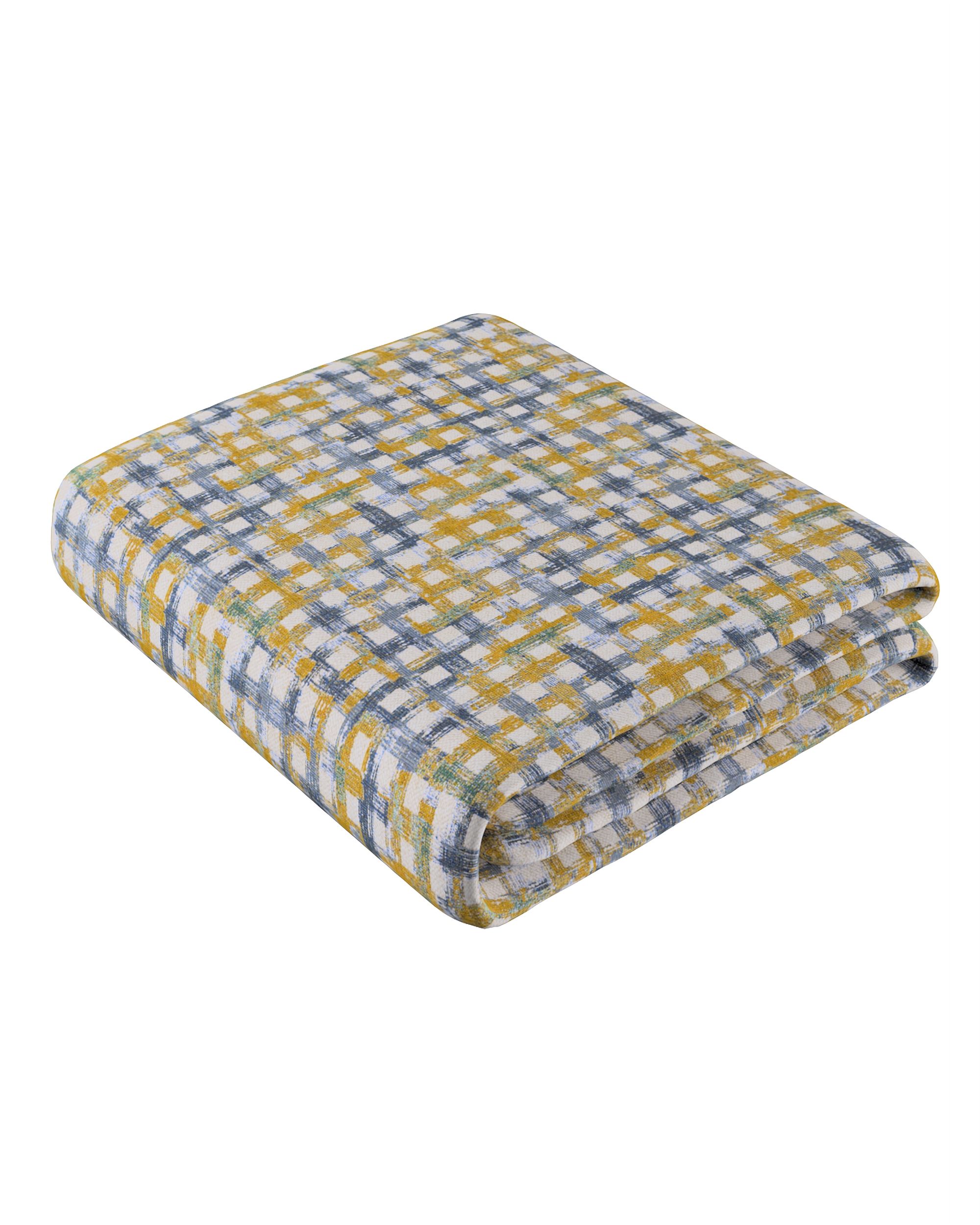 Prehoz na posteľ 220x260 cm farba produktu modrá látka zapletaná, vzorované