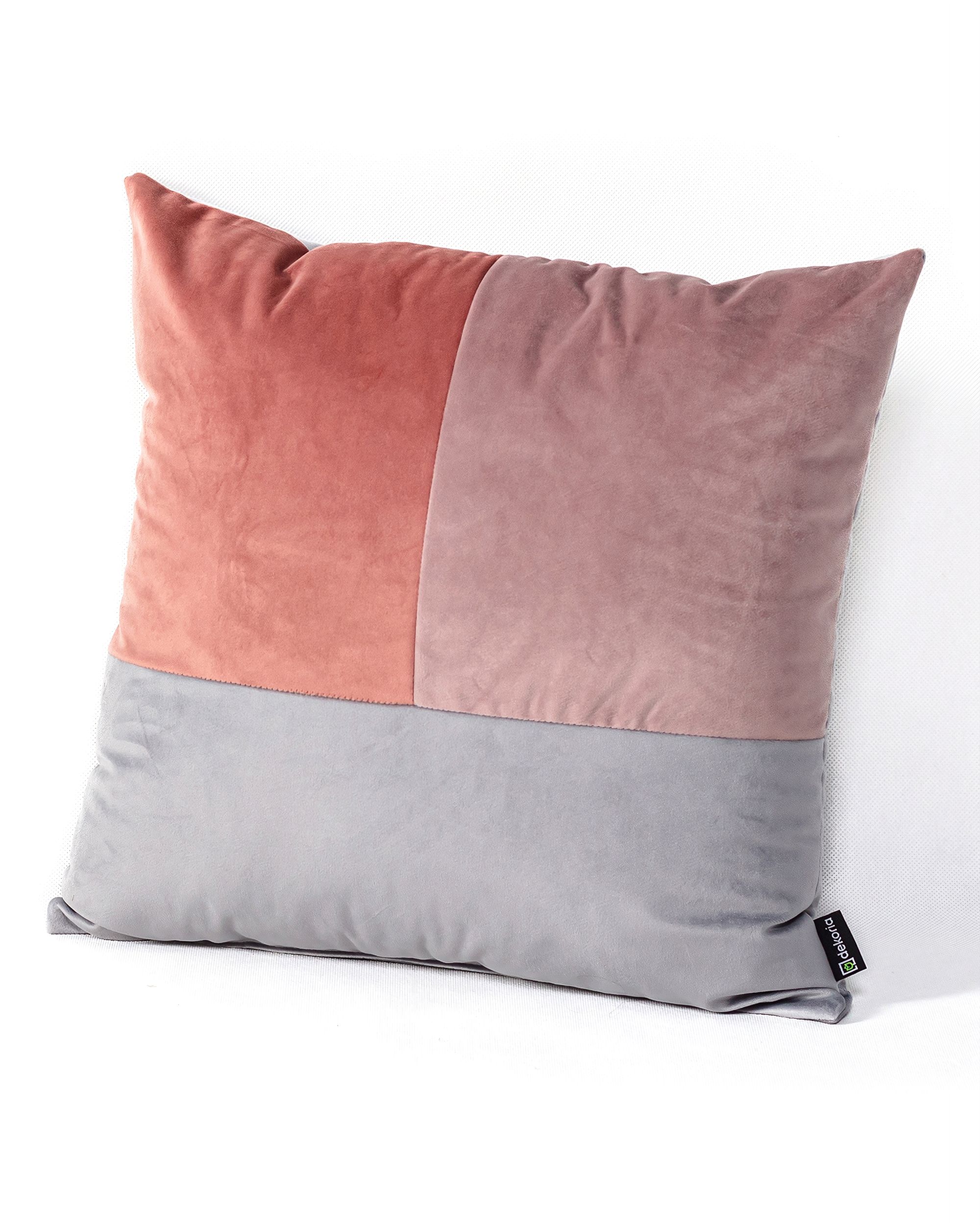 Patchwork štvorcový vankúš ružová sivá lila