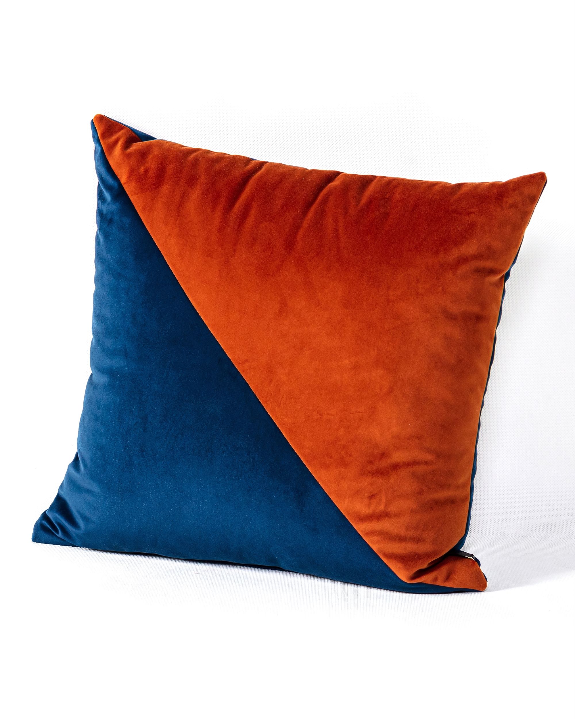 Patchwork vankúš štvorcový medená farba