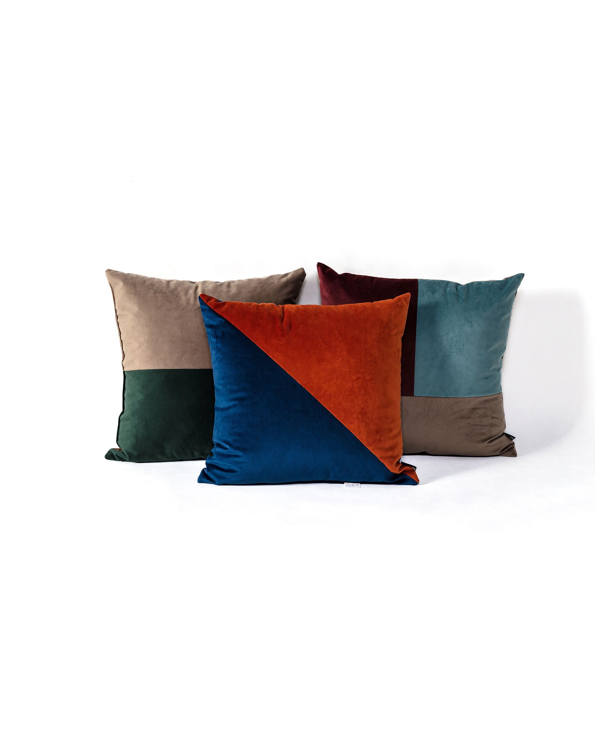 Patchwork vankúš štvorcový medená farba (hover)