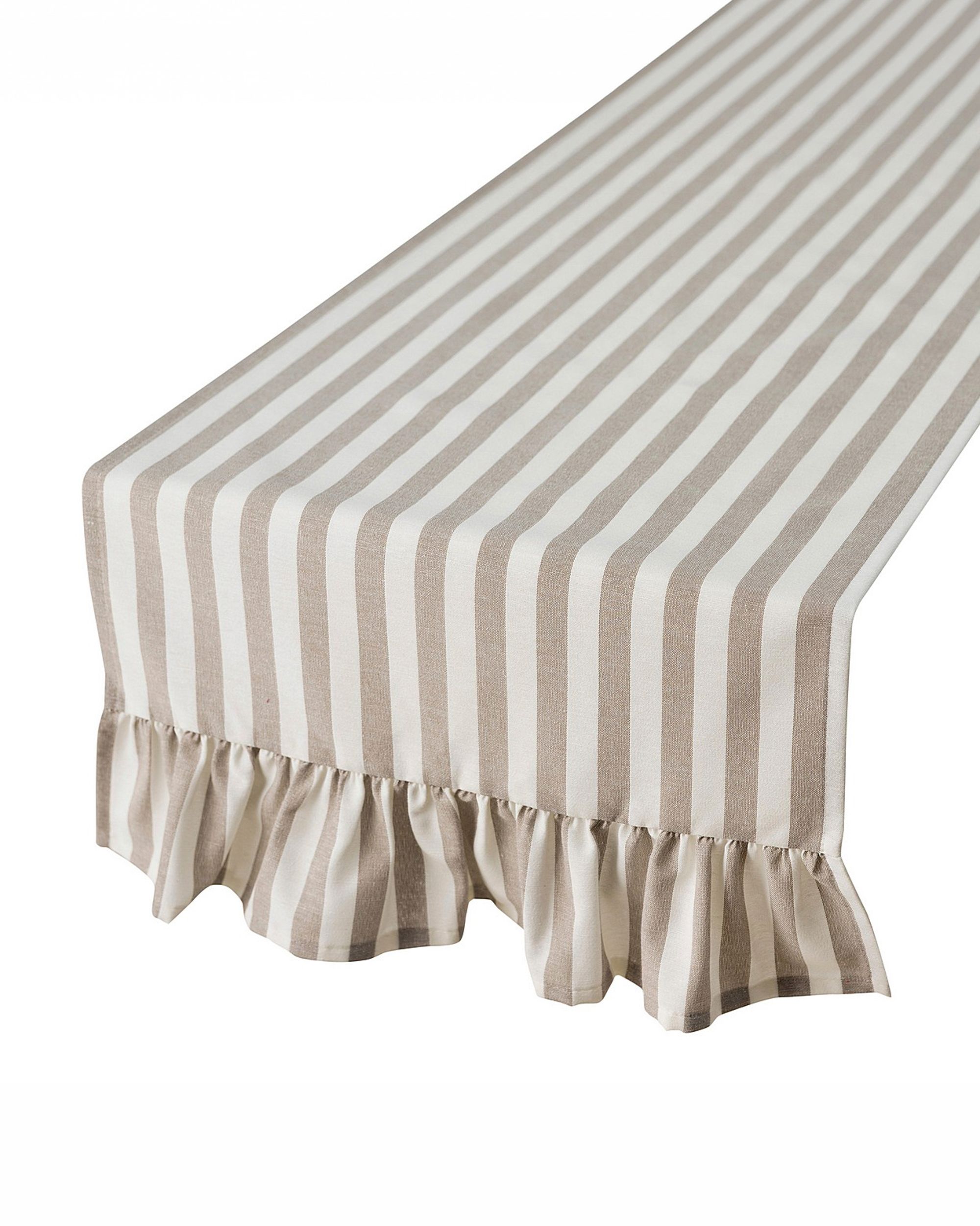 Bežec s volánom 40x160 cm farba produktu béžová látka vzorované