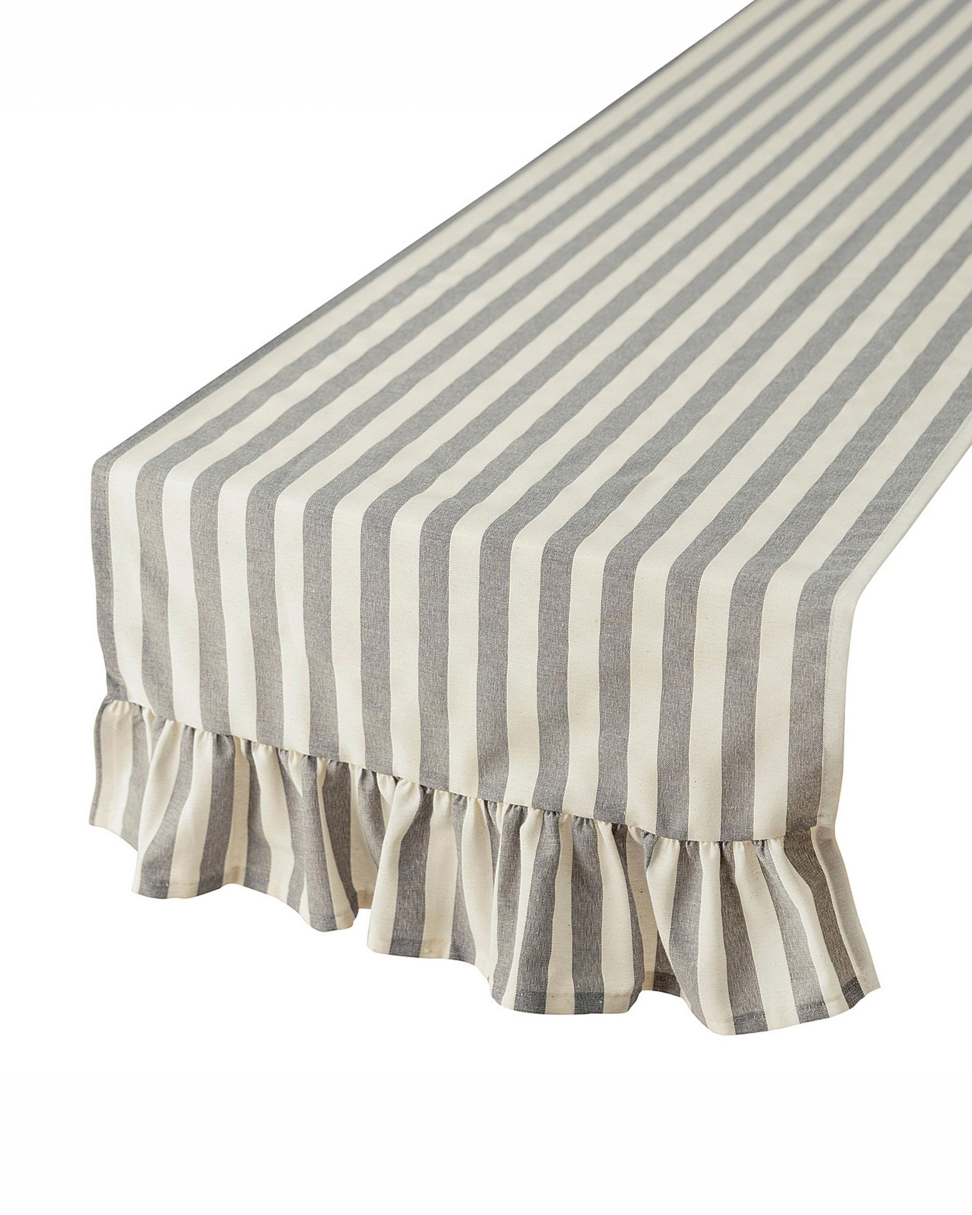 Bežec s volánom 40x160 cm farba produktu sivá látka vzorované