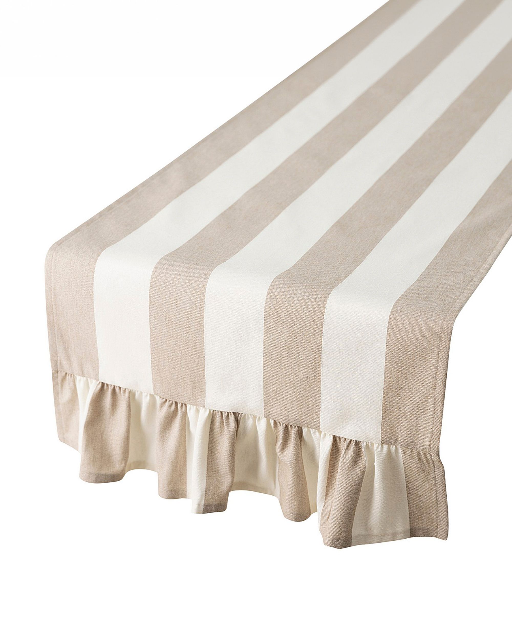Bežec s volánom 40x160 cm farba produktu béžová látka vzorované