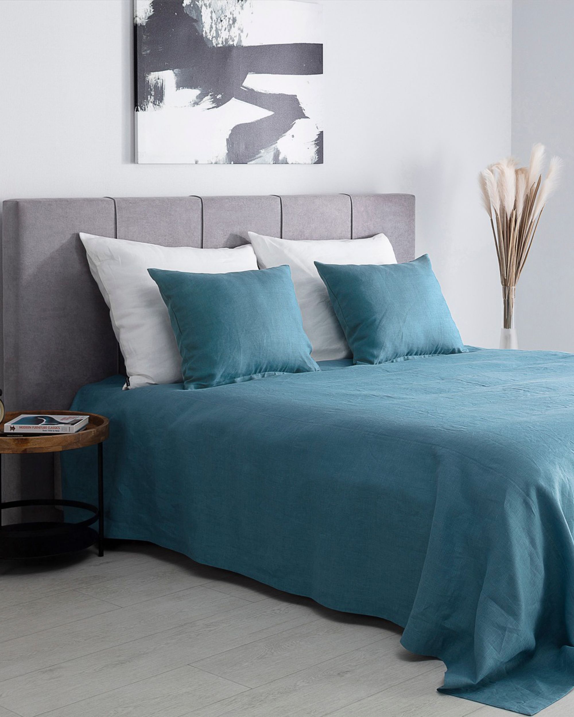 Prehoz Linen 260x260cm šedý a modrý