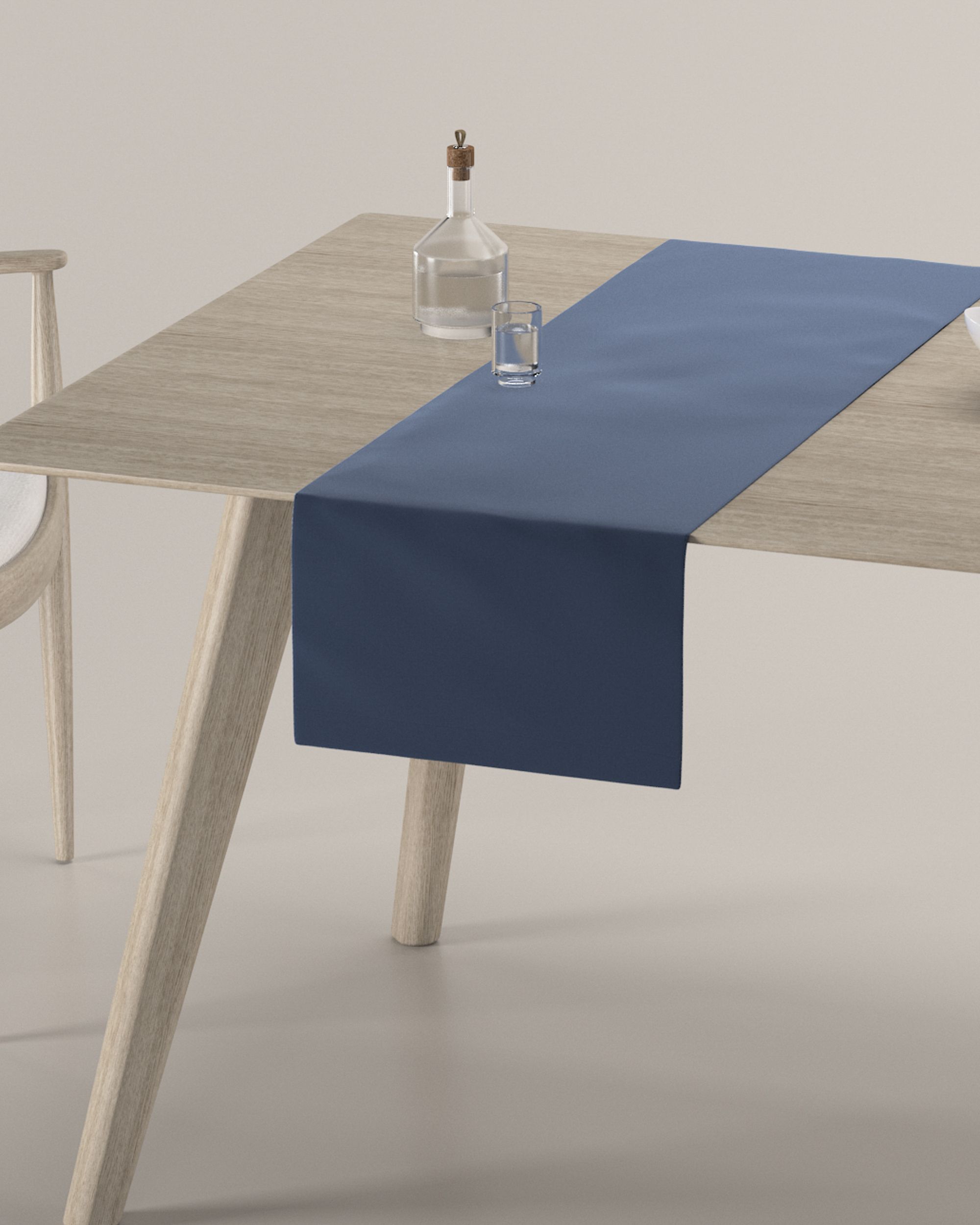 Štóla na stôl farba produktu tmavomodrá látka lesklá, zamatová (hover)
