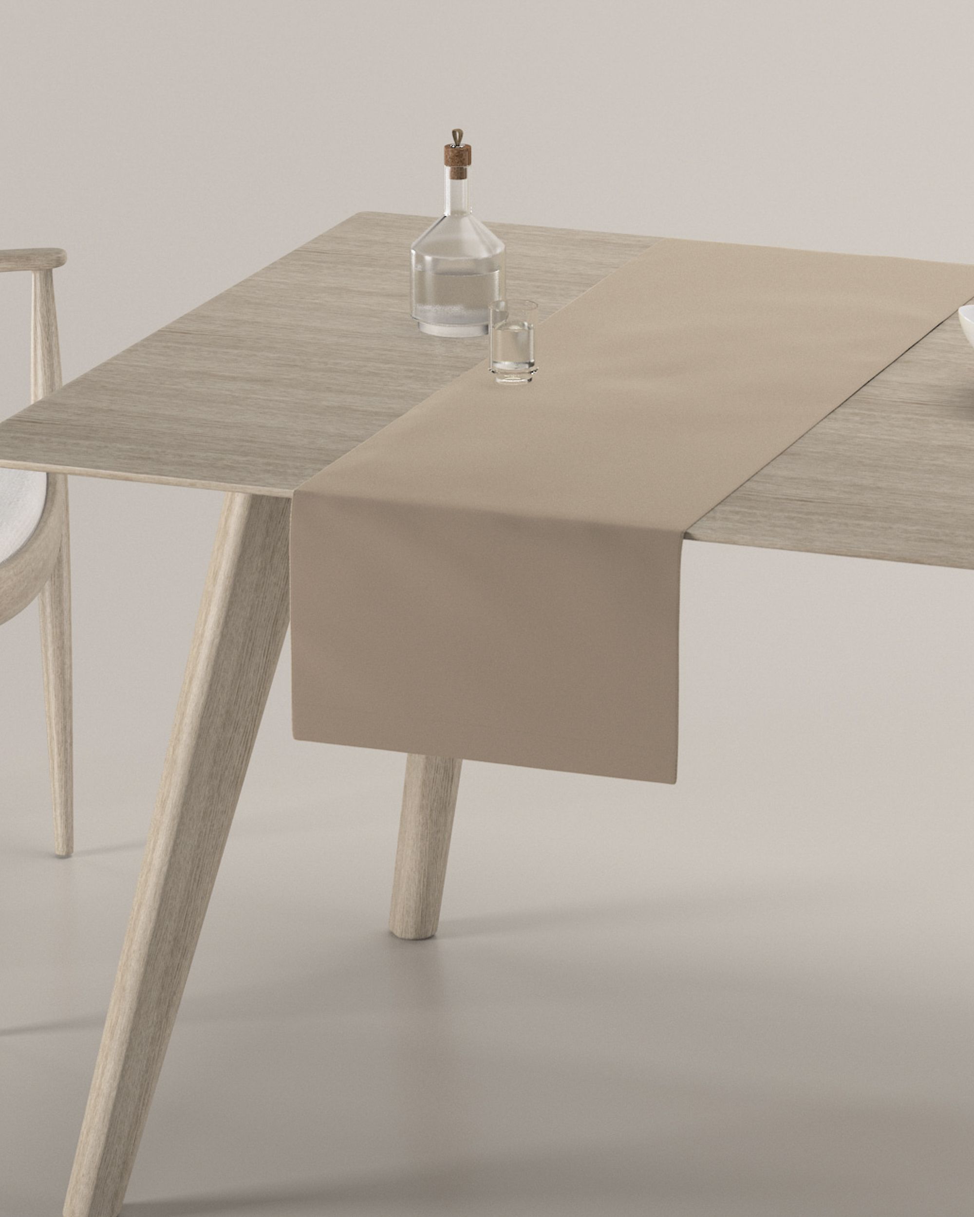 Štóla na stôl farba produktu béžová látka lesklá, zamatová (hover)