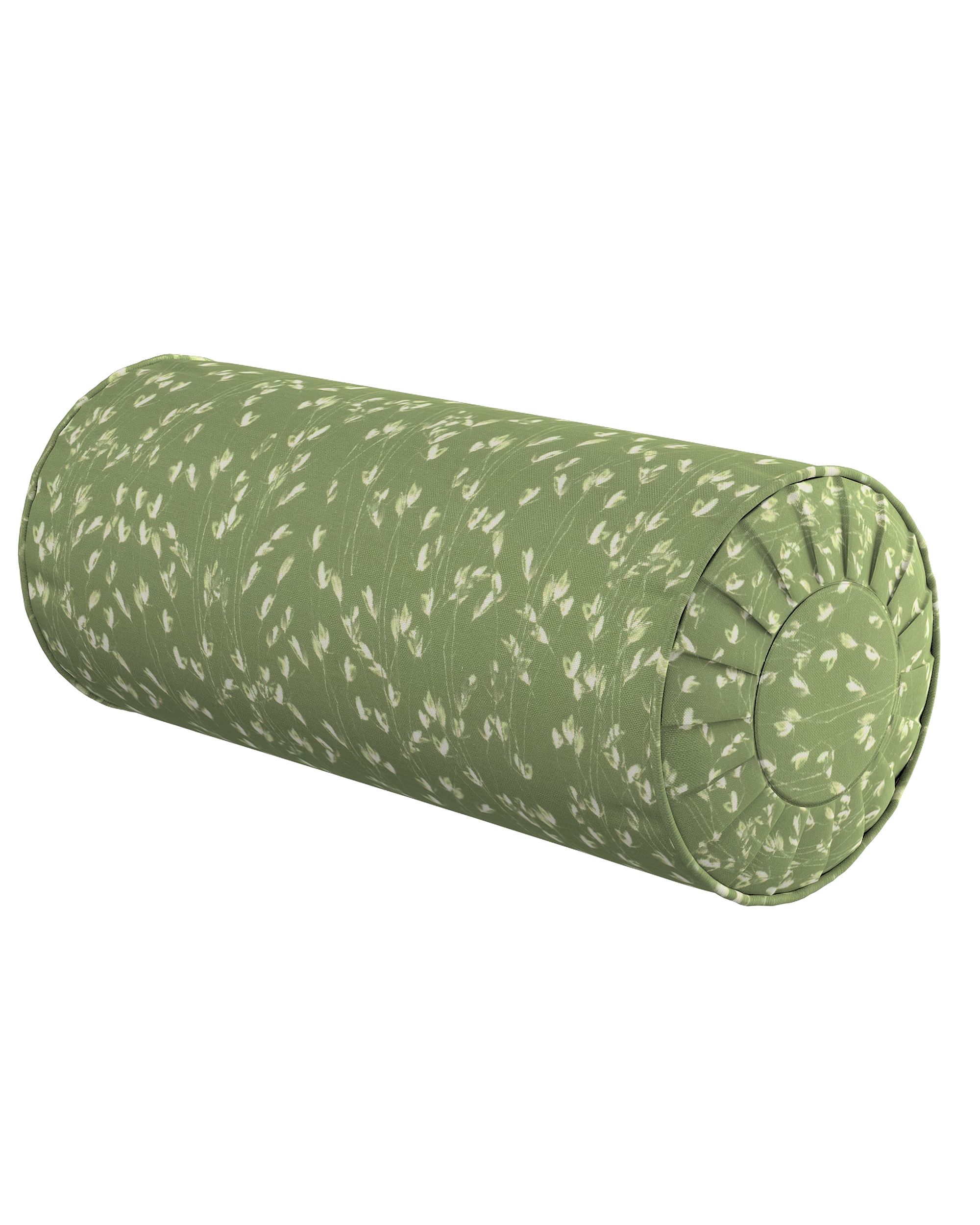 Valcový vankúš so záhybmi farba produktu zelená látka vzorované