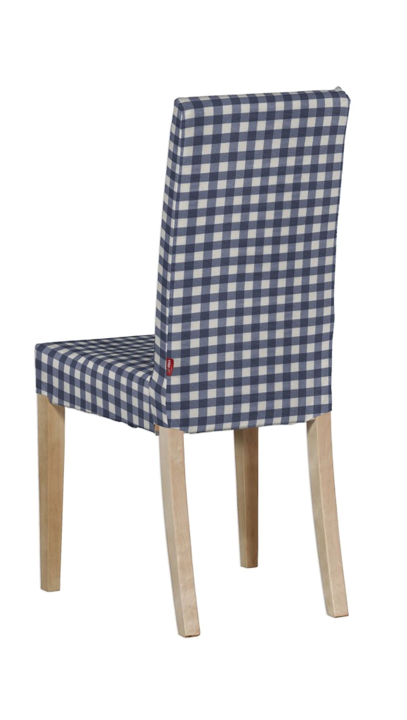 Návlek na stoličku Harry (krátky) farba produktu tmavomodrá látka vzorované