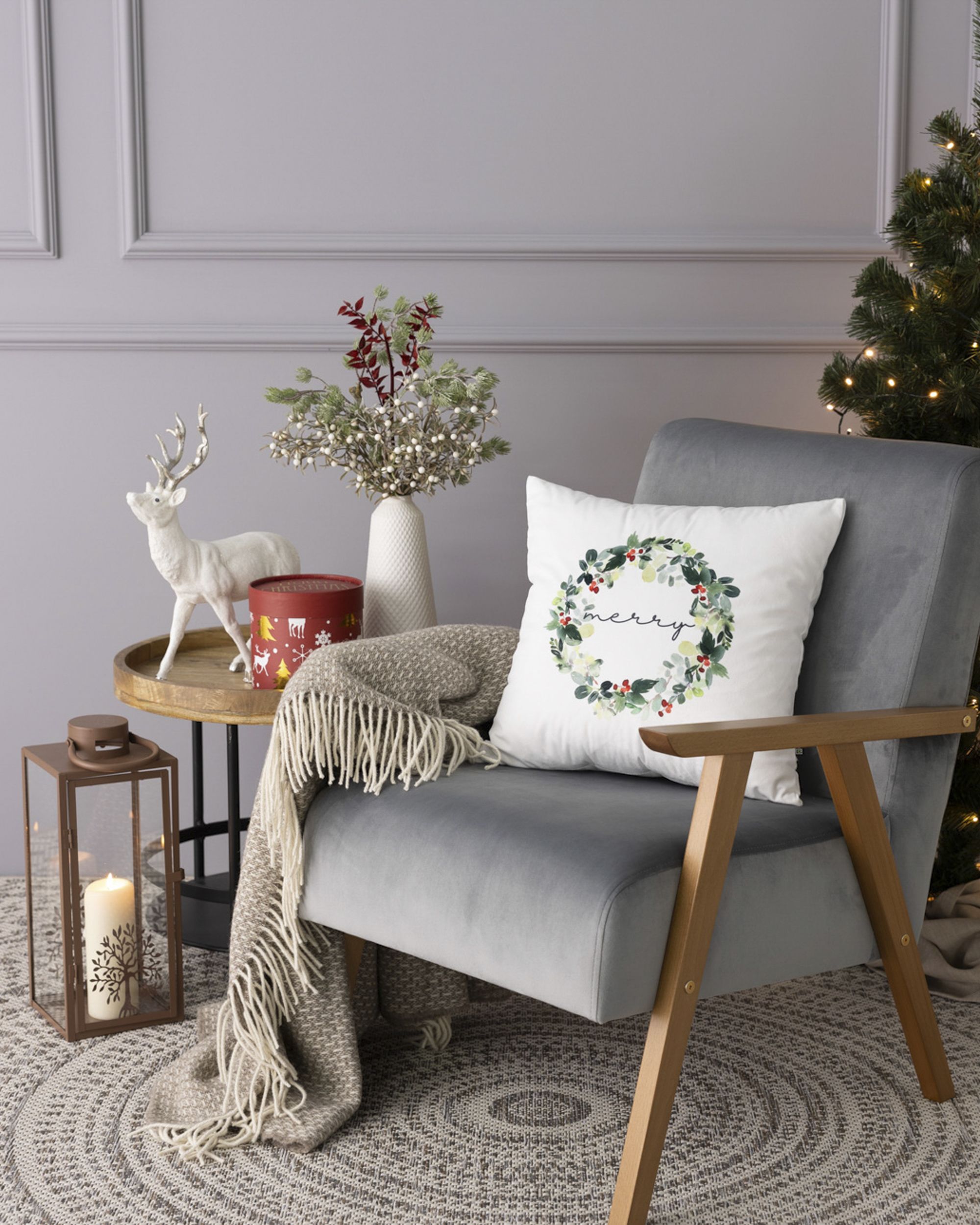 Obliečka na vankúš Merry Wreath 43x43 cm (hover)