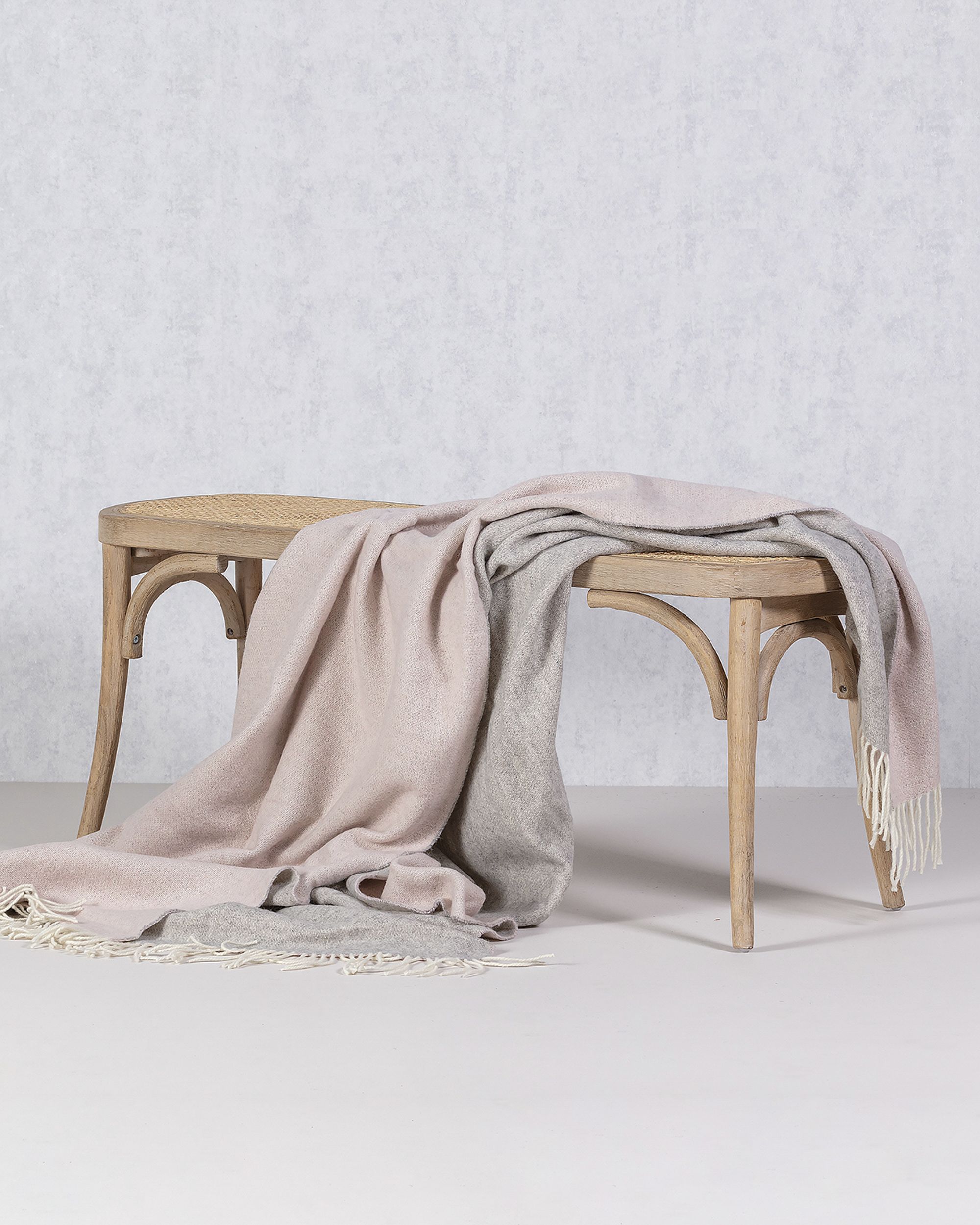 Deka Merinos 140x200cm melange grey pink