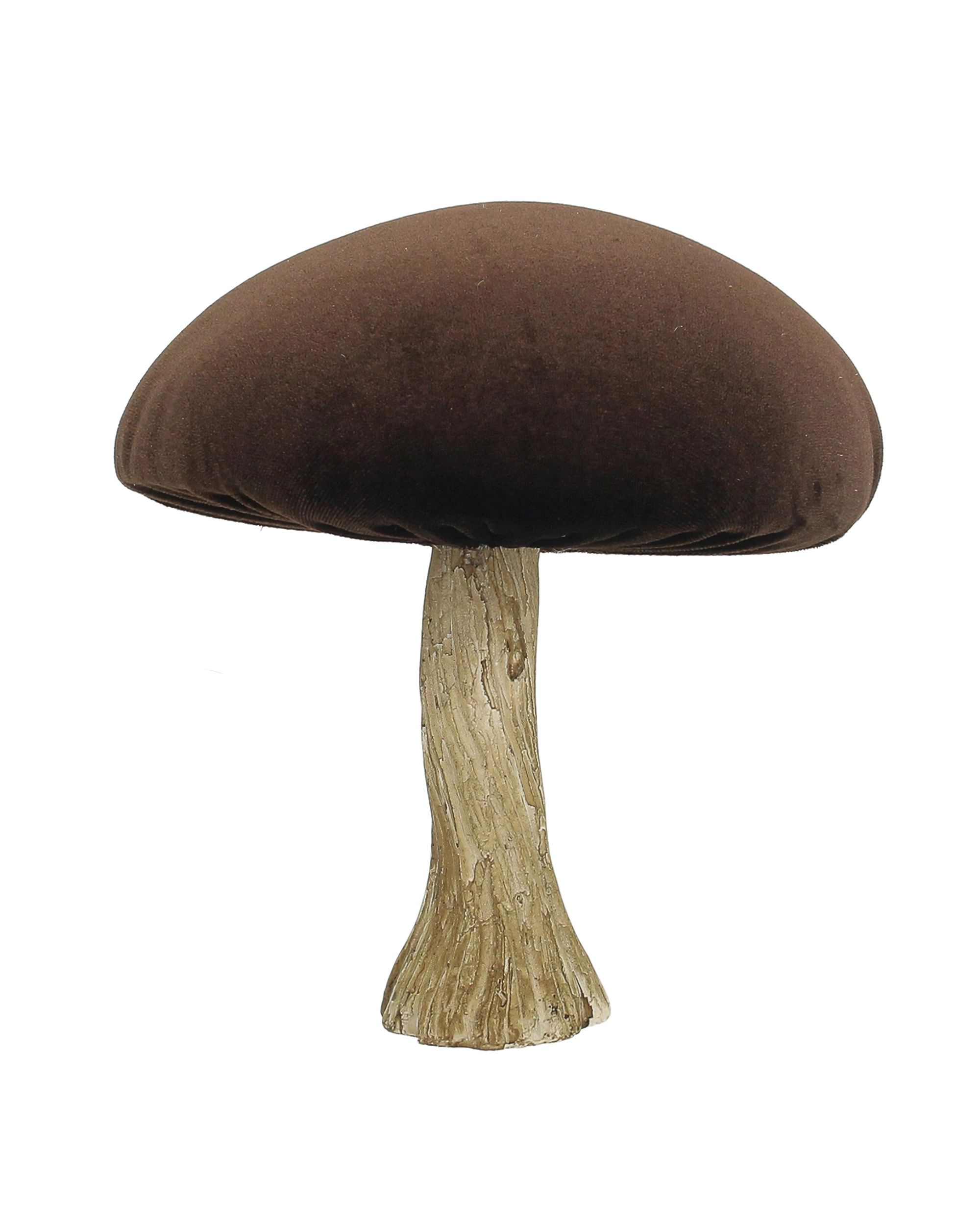 Dekorácia Velvet Mushroom 17 cm brown