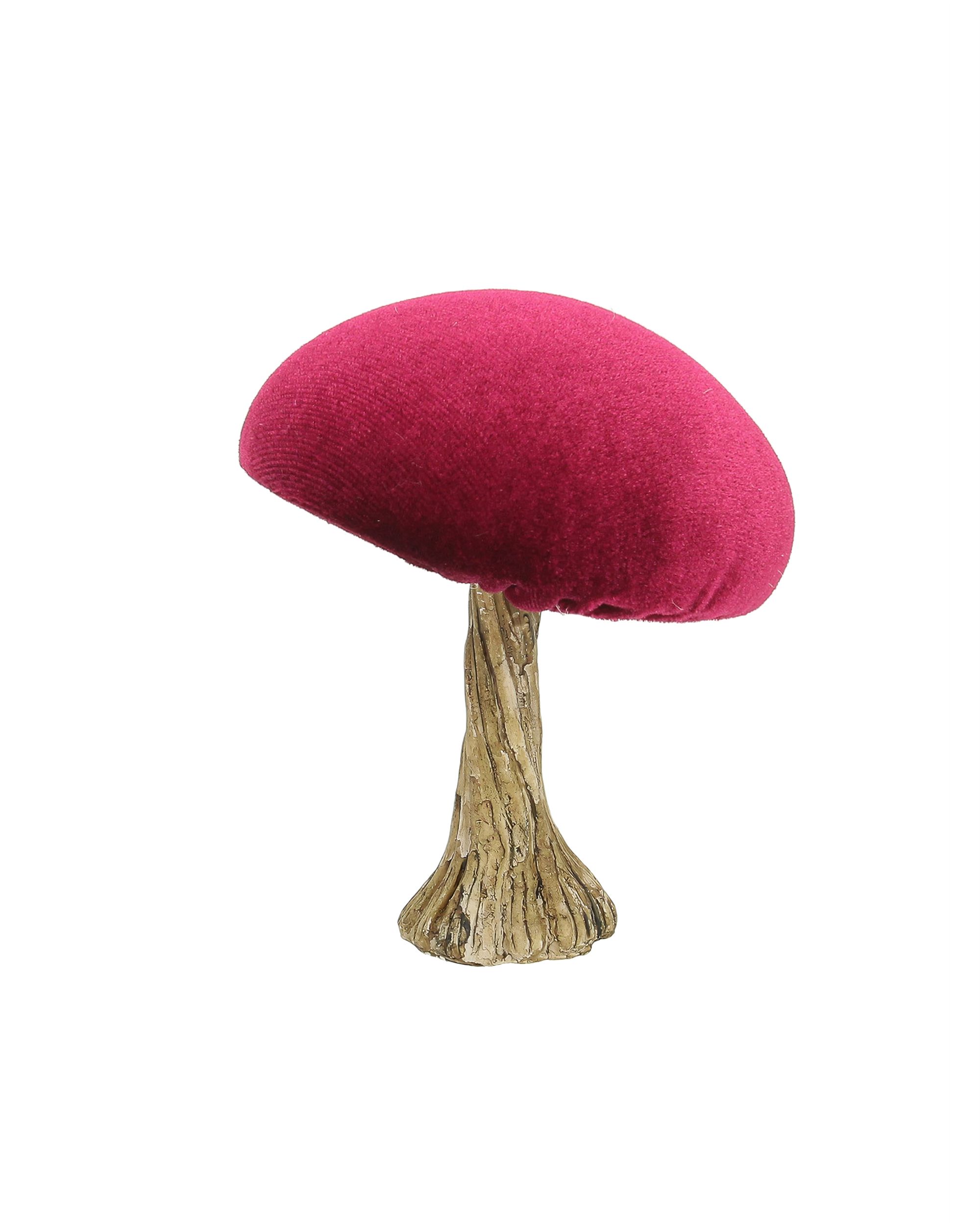 Dekorácia Velvet Mushroom 10 cm ruby (hover)