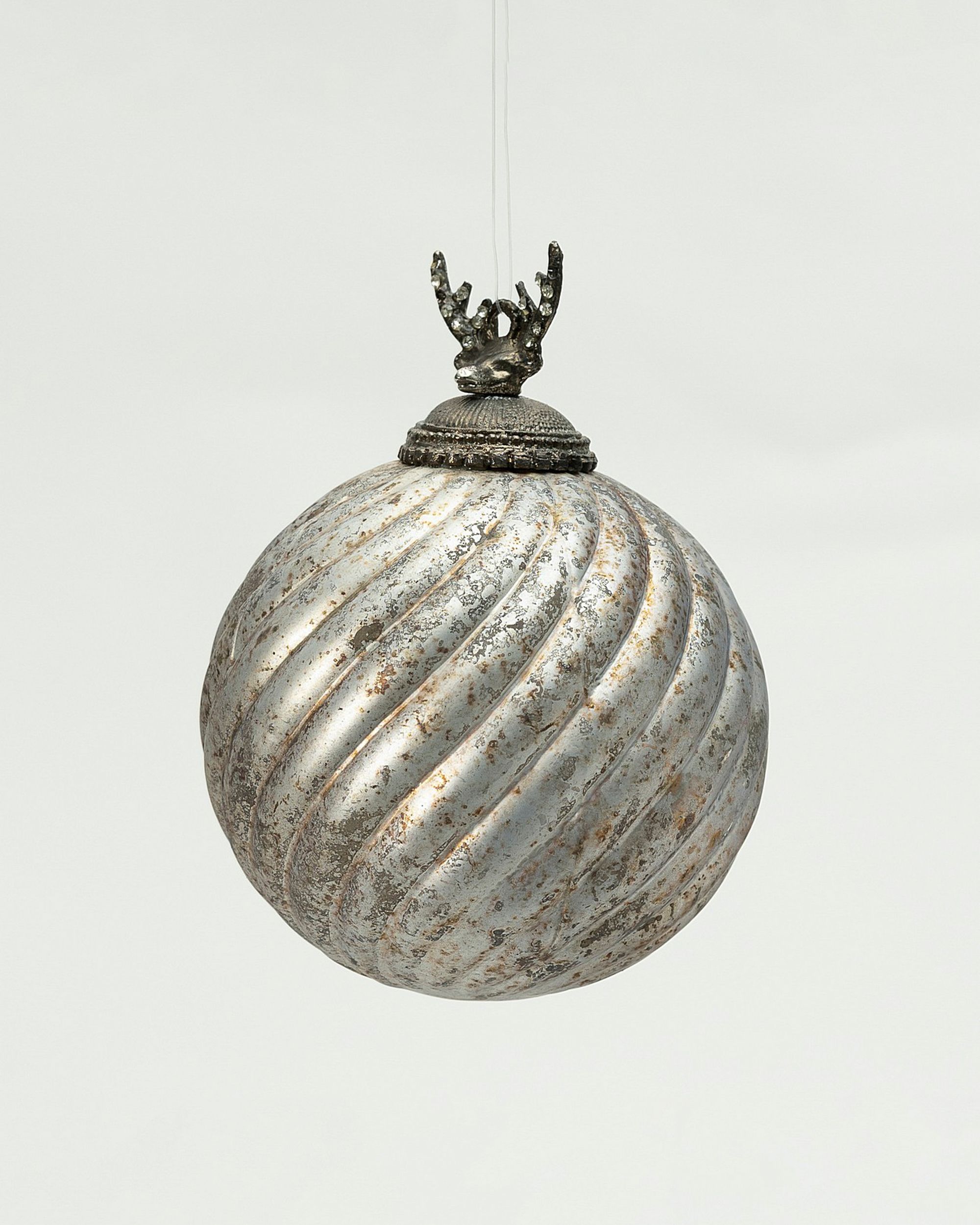 Sklenená ozdoba Silver Twist 10x10x14 cm