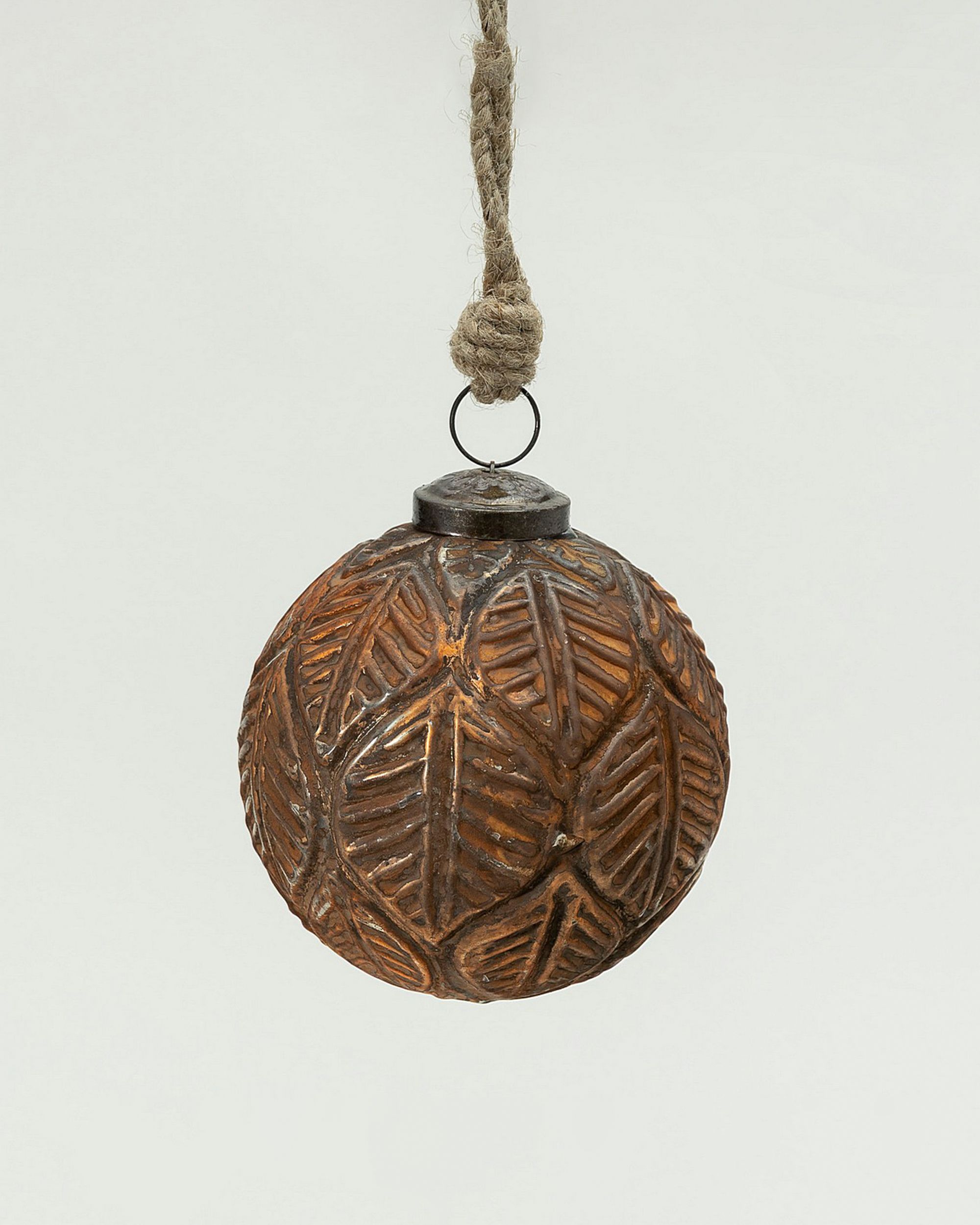 Sklenená ozdoba Rustic Leaf I 10 cm