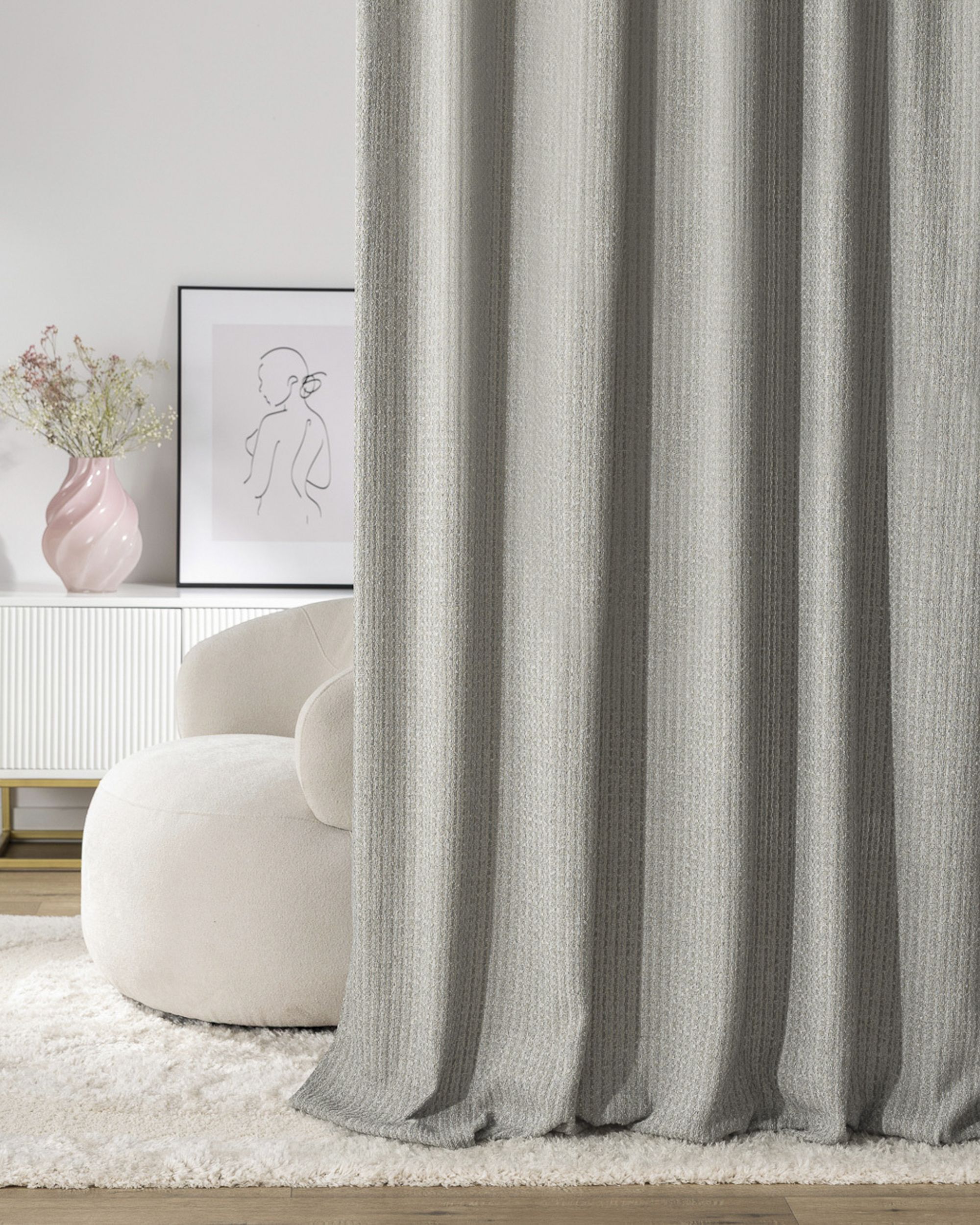 Zaves s riasením WAVE farba produktu sivá látka zapletaná (hover)