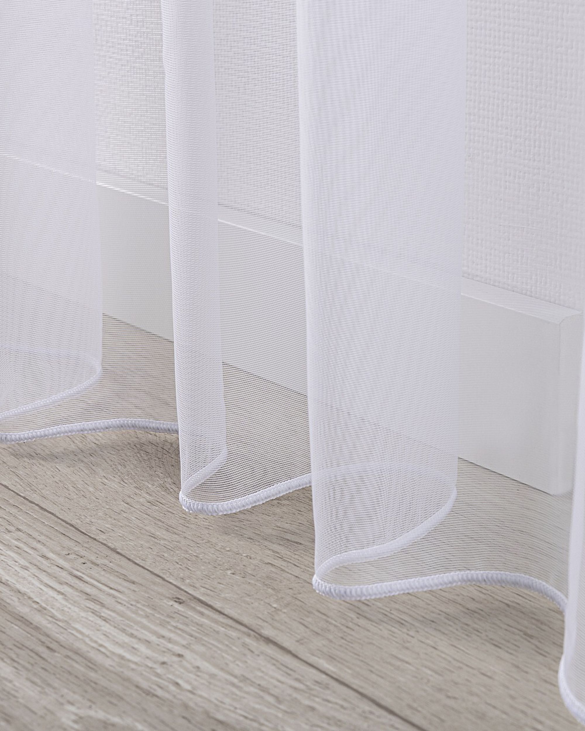 Záclona s riasením WAVE farba produktu biela látka polopriehľadný (hover)