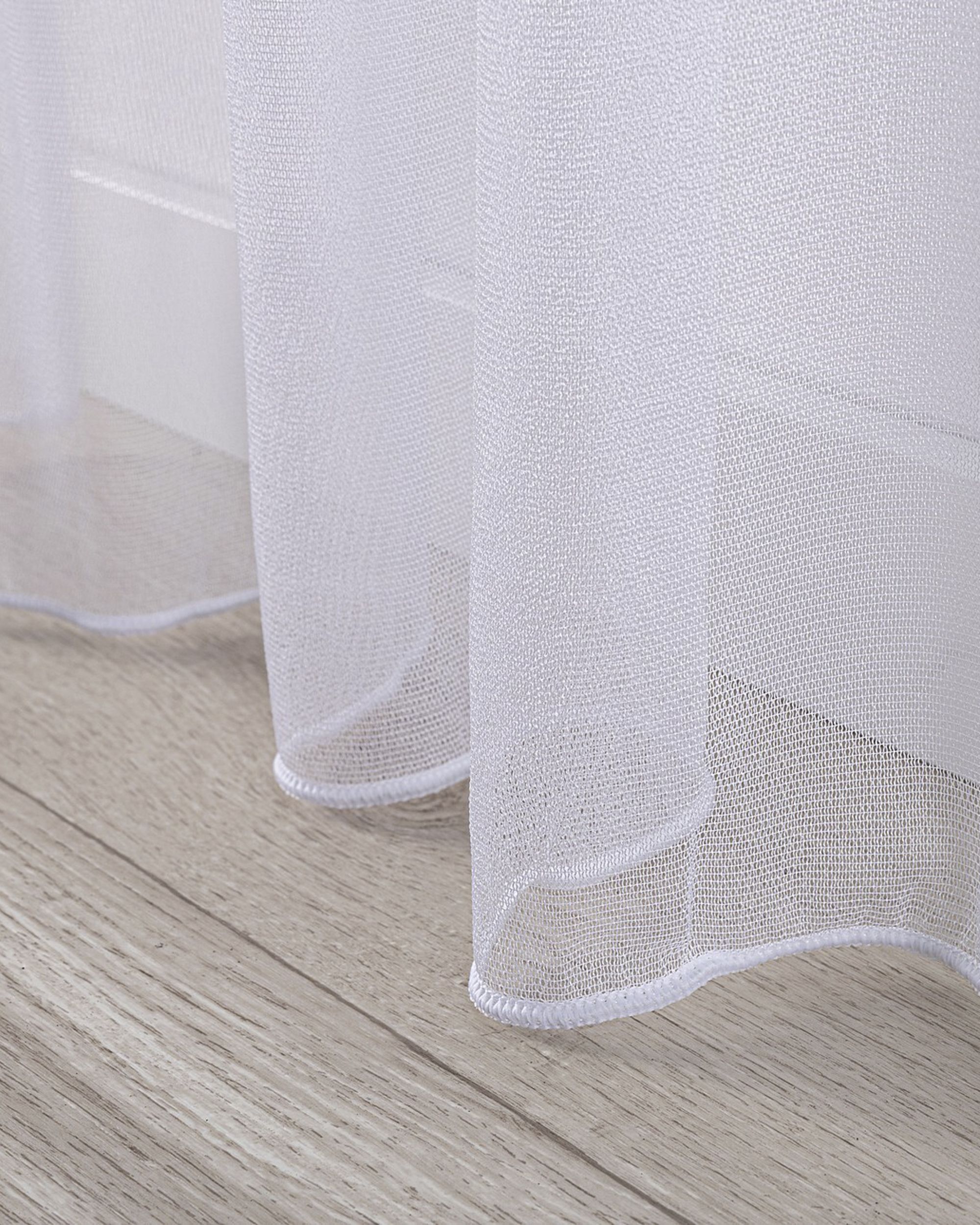 Záclona s riasením WAVE farba produktu biela látka polopriehľadný, lesklá, zapletaná (hover)