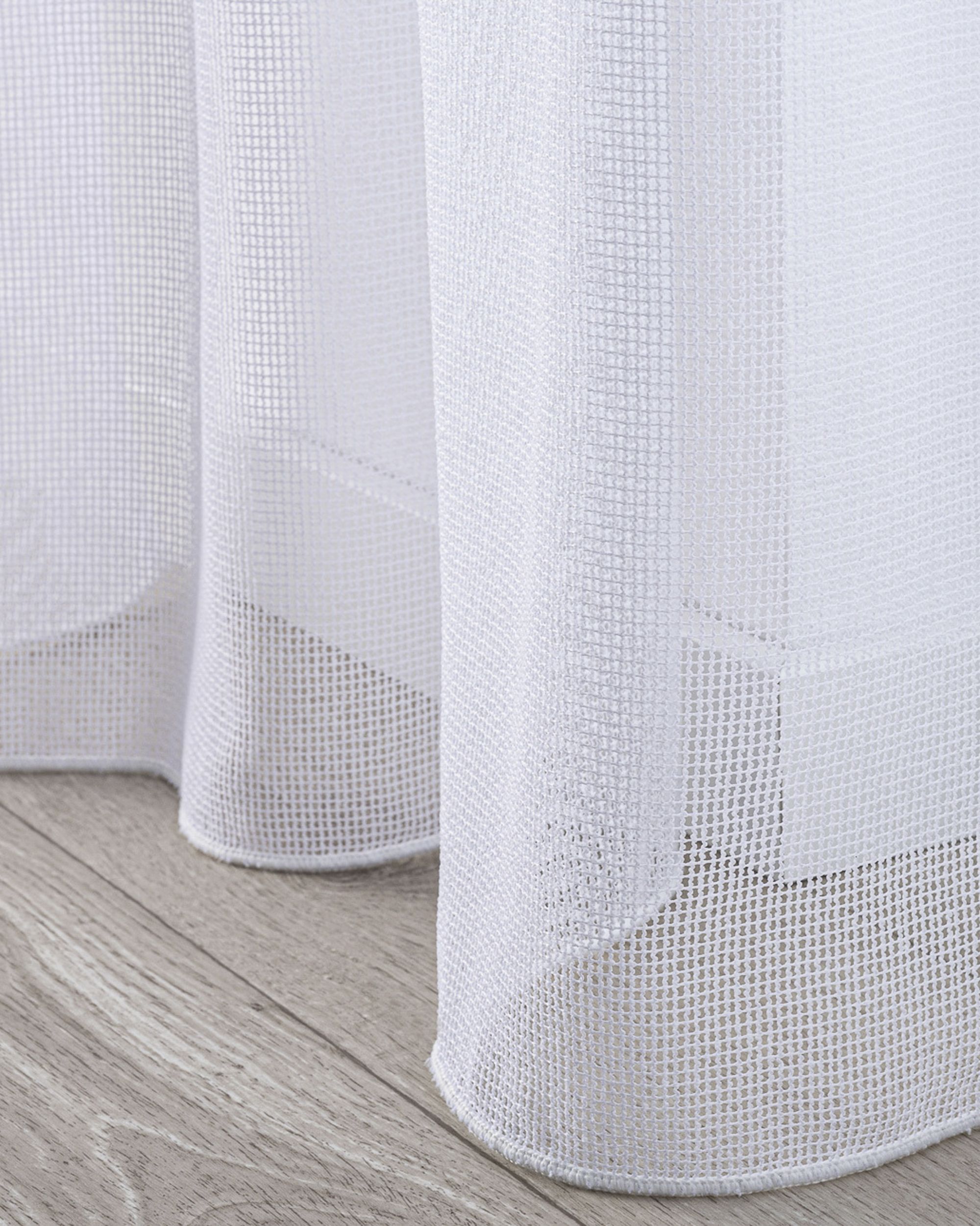 Záclona s riasením WAVE farba produktu biela látka polopriehľadný, zapletaná (hover)