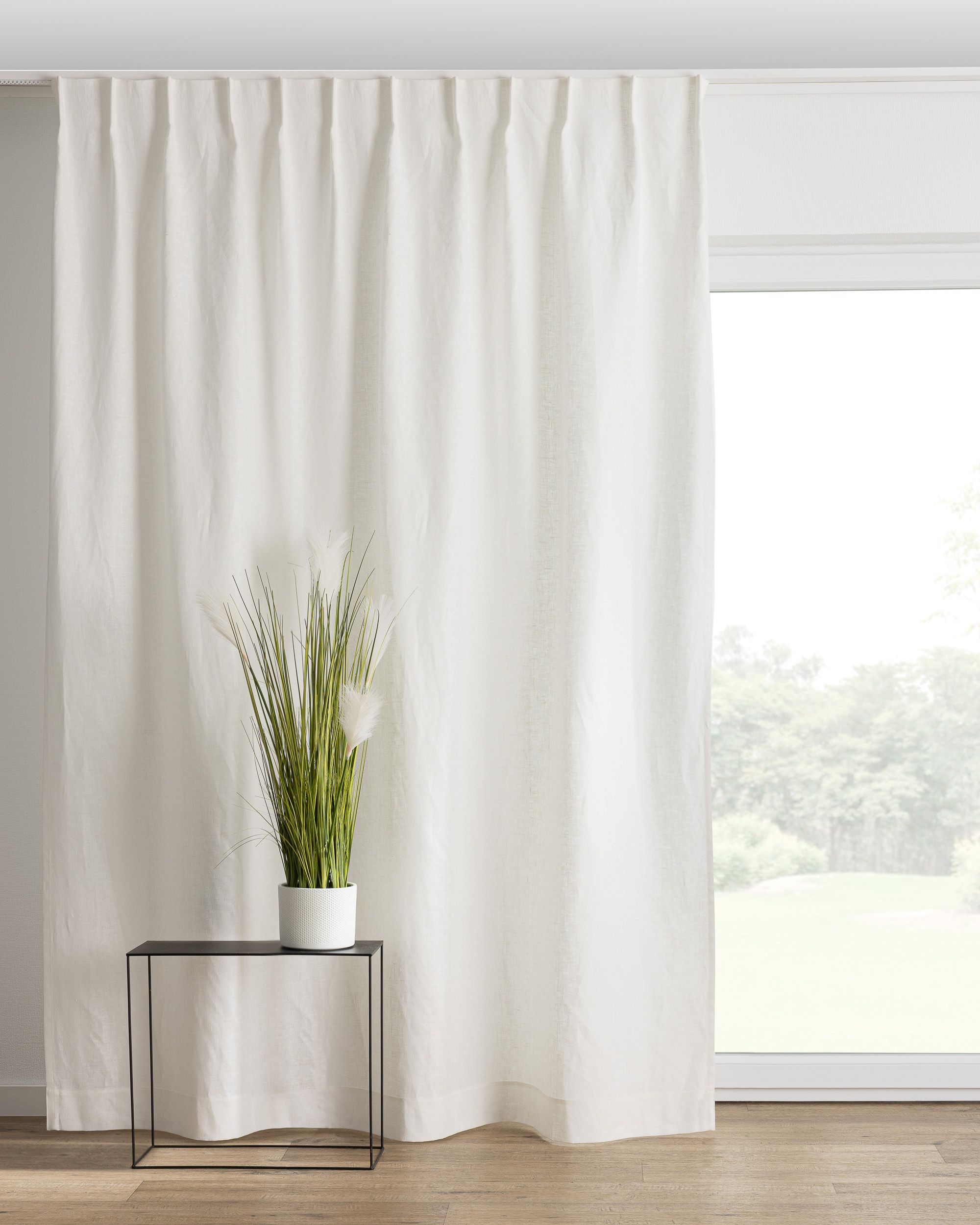 Záves so systémom FLEX (jednoduché spony flex) farba produktu biela látka polopriehľadný, zapletaná, ľanová