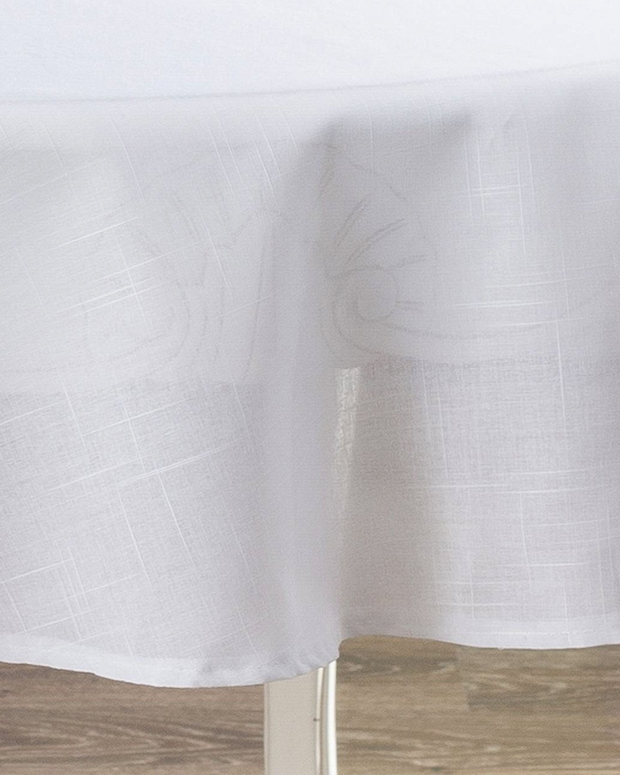 Obrus okrúhly farba produktu biela látka polopriehľadný, zapletaná (hover)