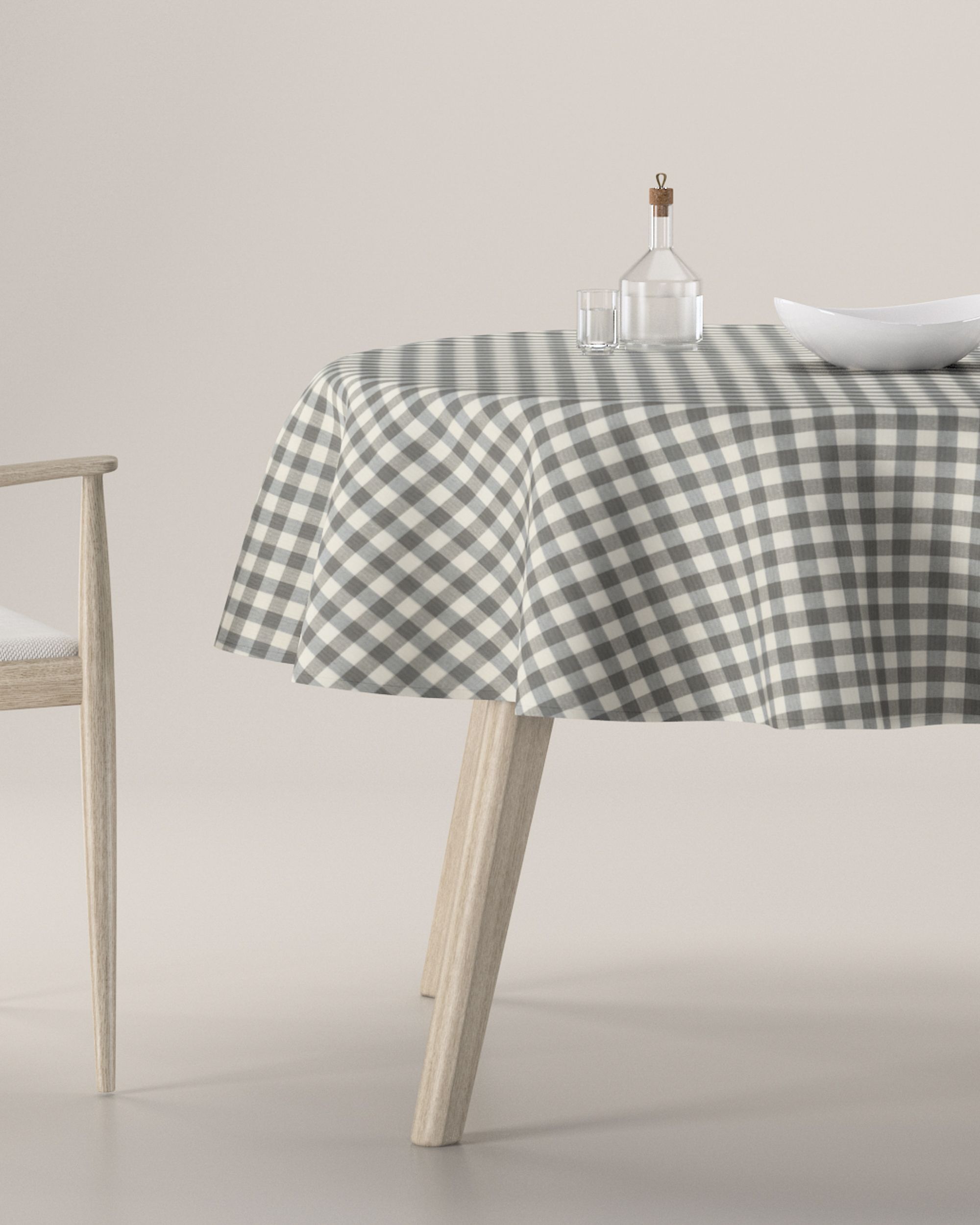 Obrus okrúhly farba produktu sivá látka vzorované