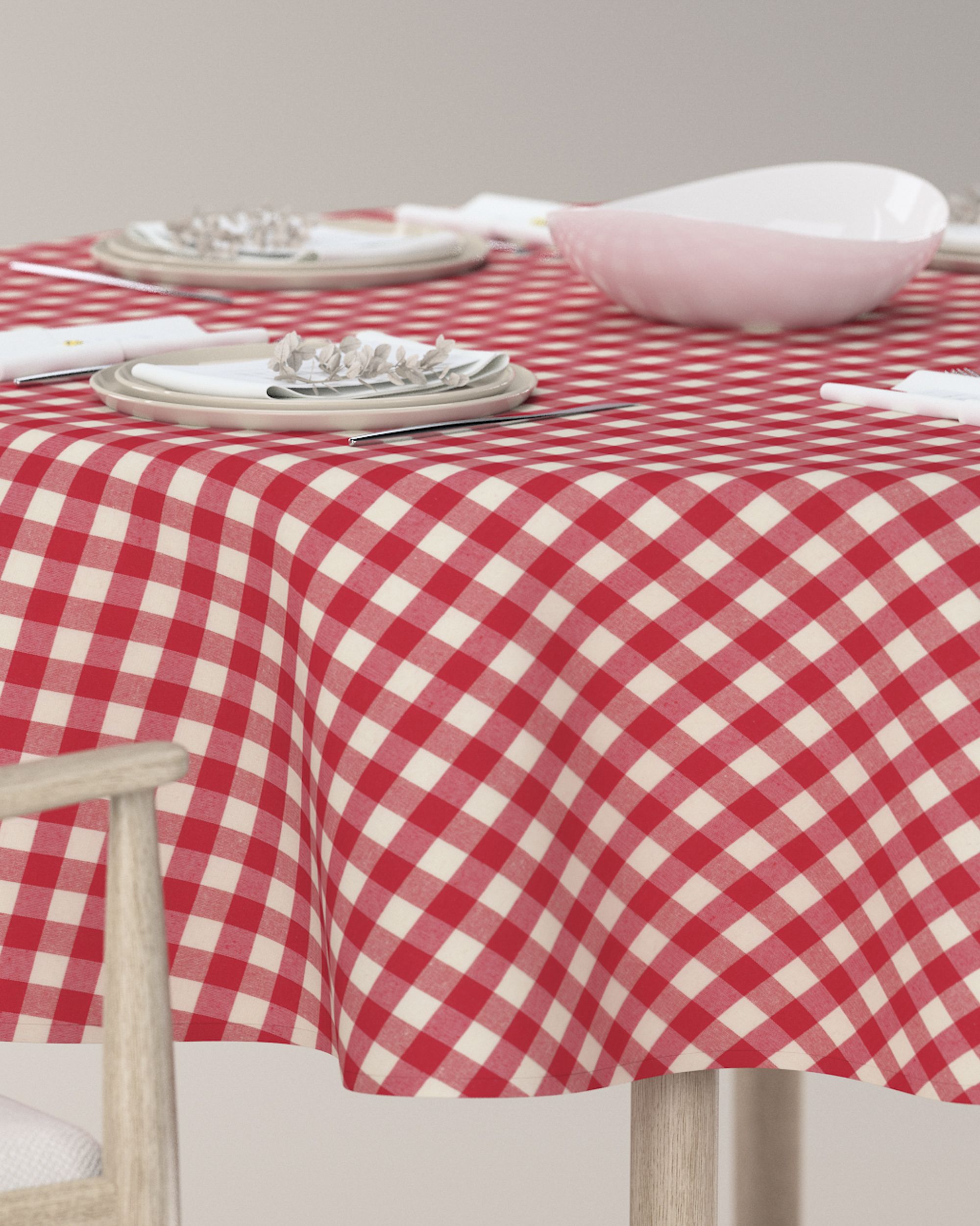 Obrus okrúhly farba produktu červená látka vzorované (hover)