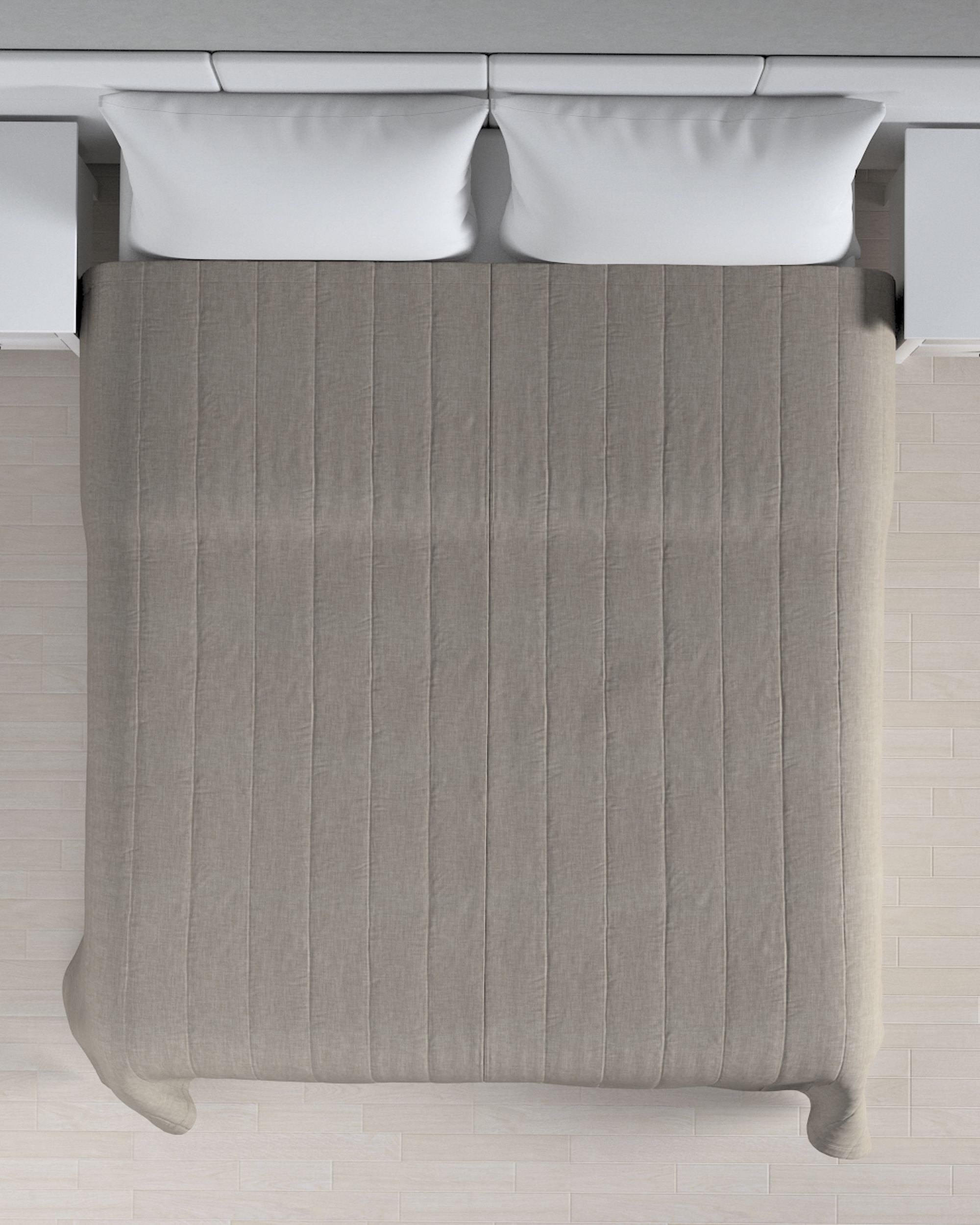 Prehoz  s pozdĺžným prešívaním farba produktu sivá látka zapletaná (hover)