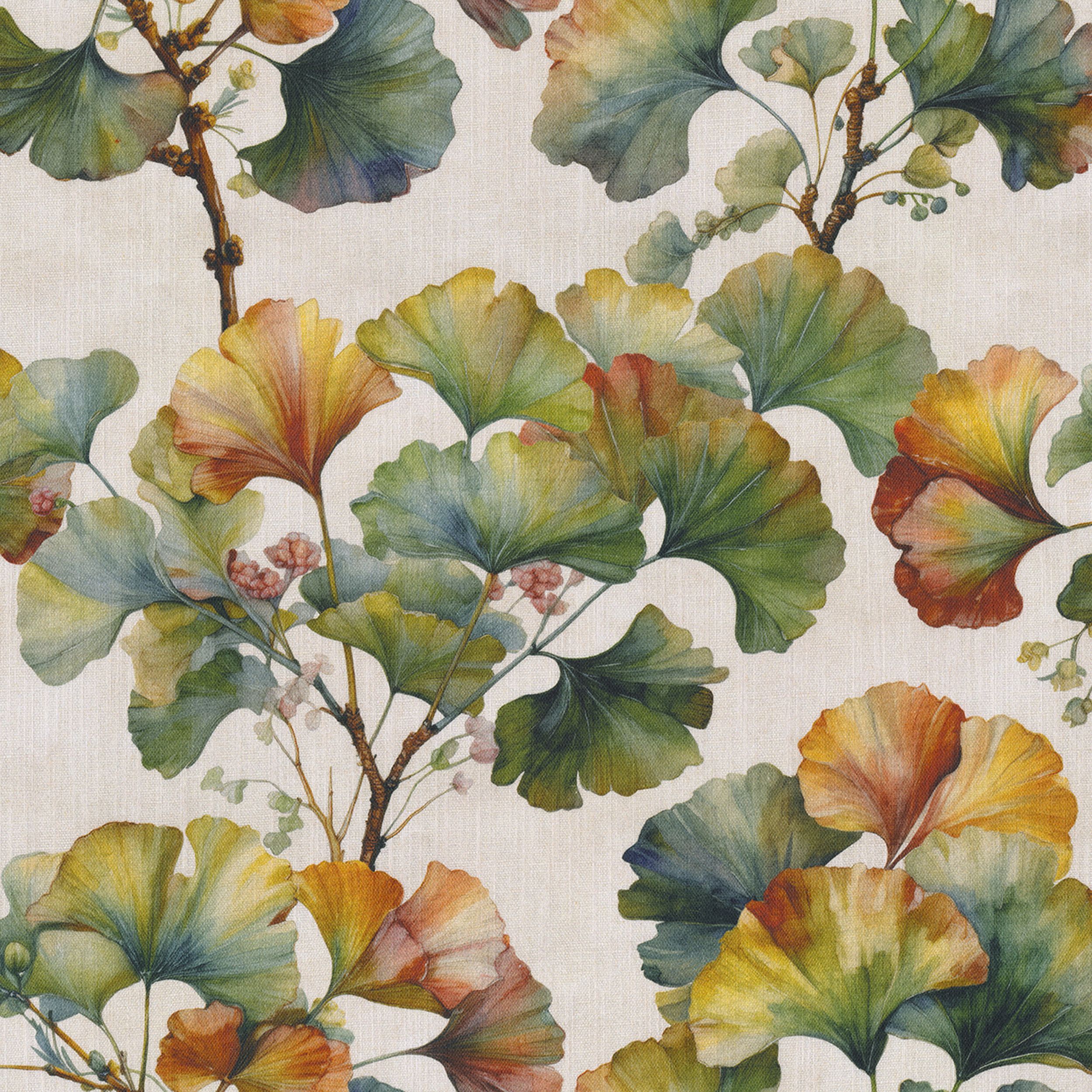 Botanic Viscose 145-18 viacfarebné kvety na bielom podklade