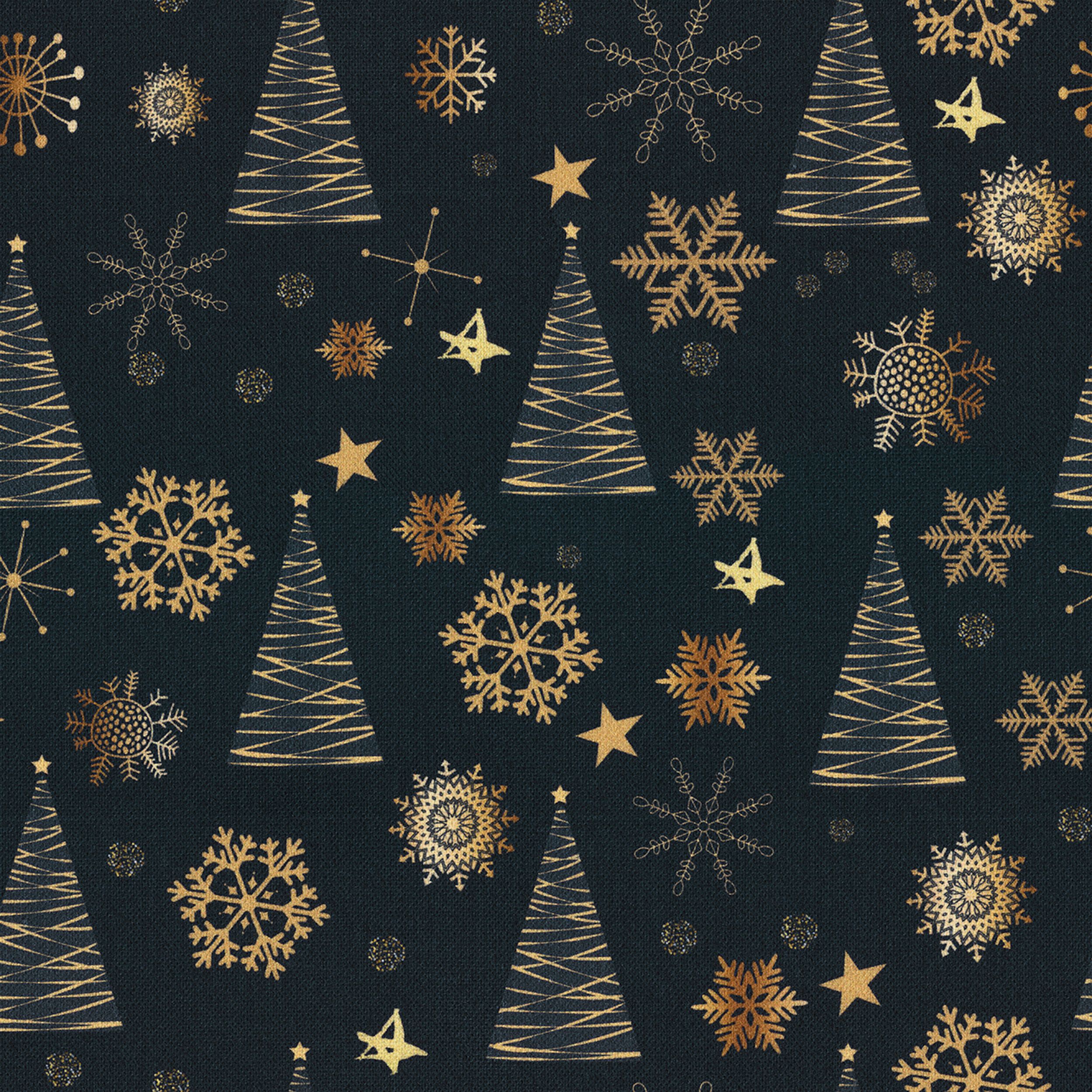 Christmas 629-42 zlatý vzor na tmavomodrom podklade